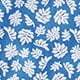 Slim Secret Wash cotton poplin shirt SMALL LEAVES BLUE WHITE