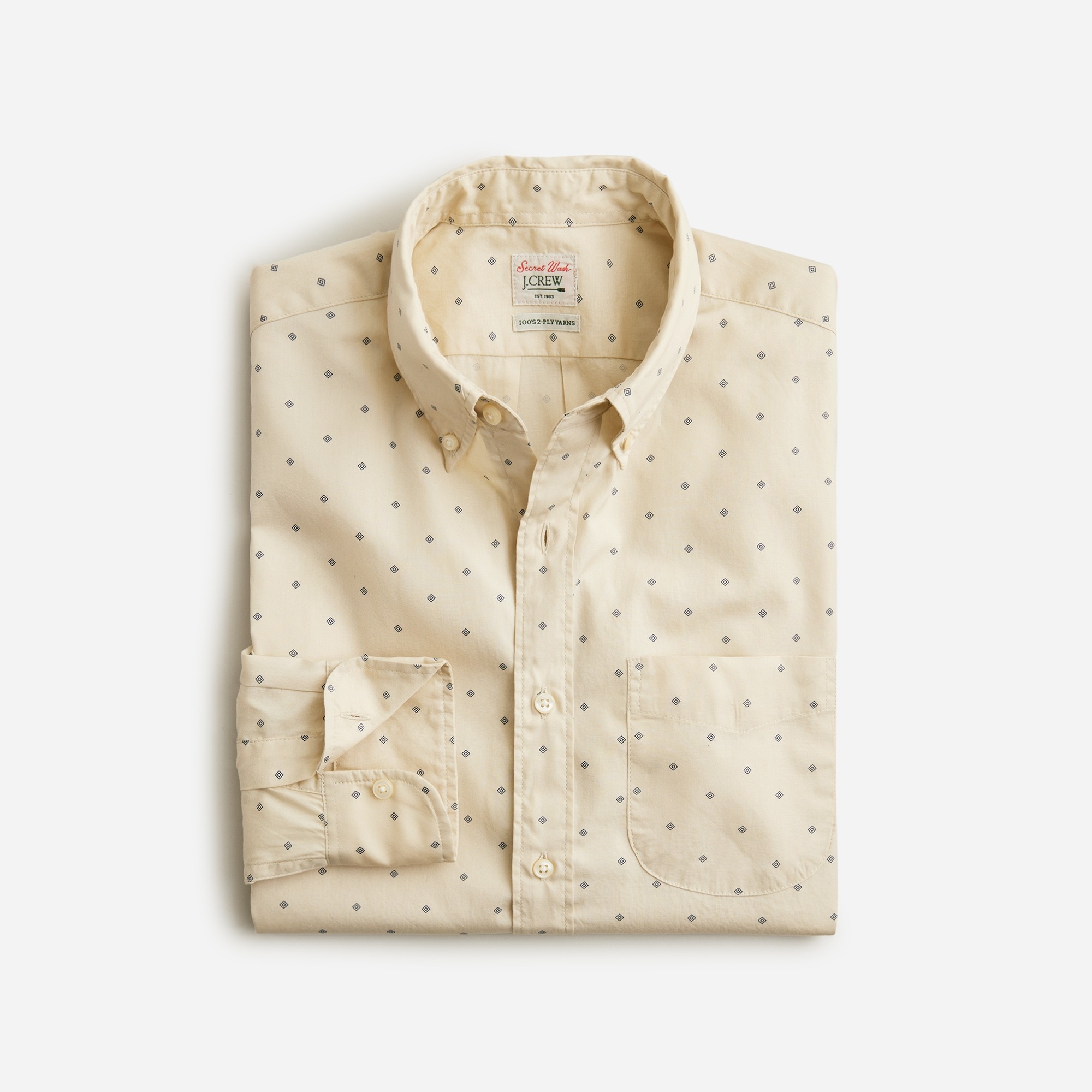 mens Slim Untucked Secret Wash cotton poplin shirt
