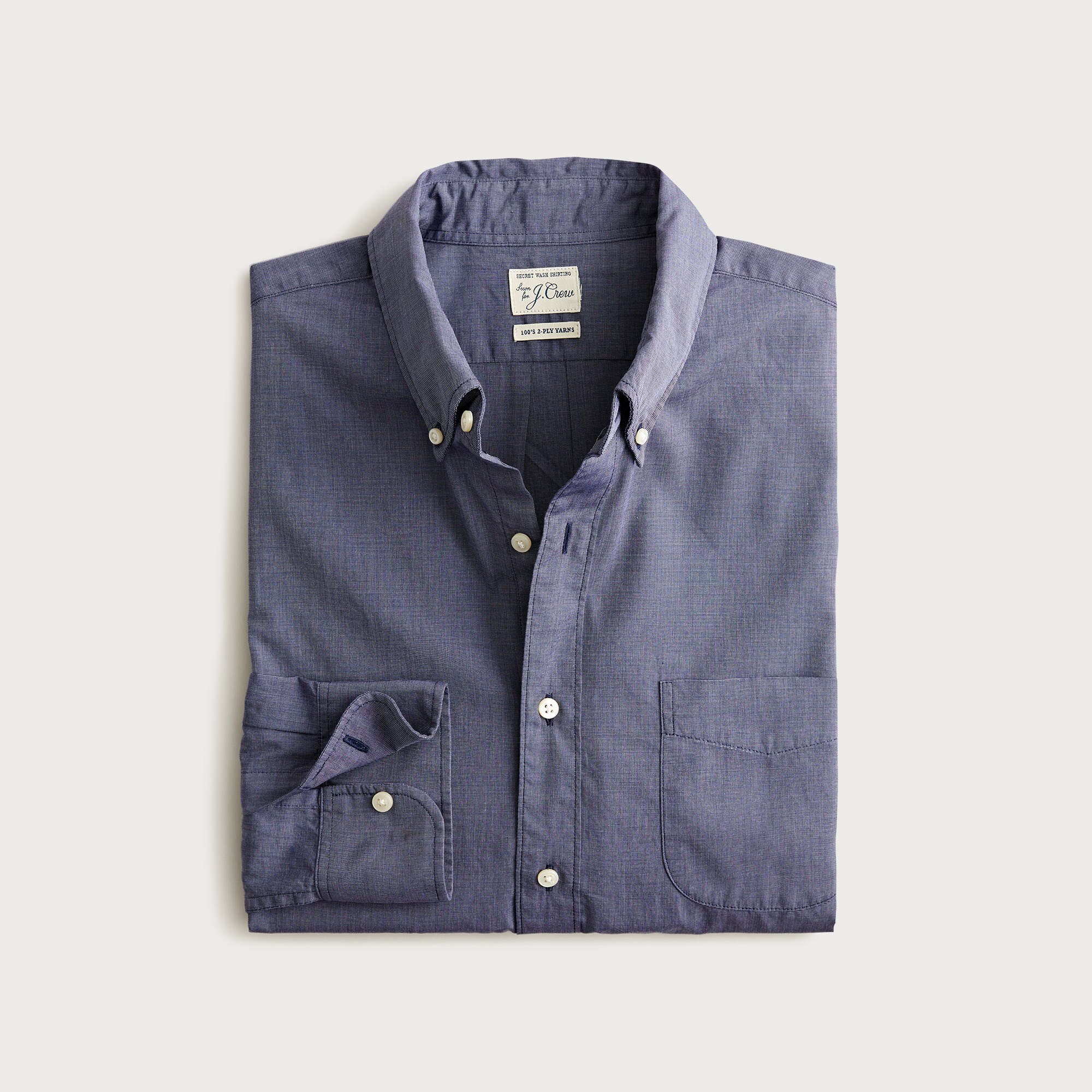 Slim Untucked Secret Wash cotton poplin shirt
