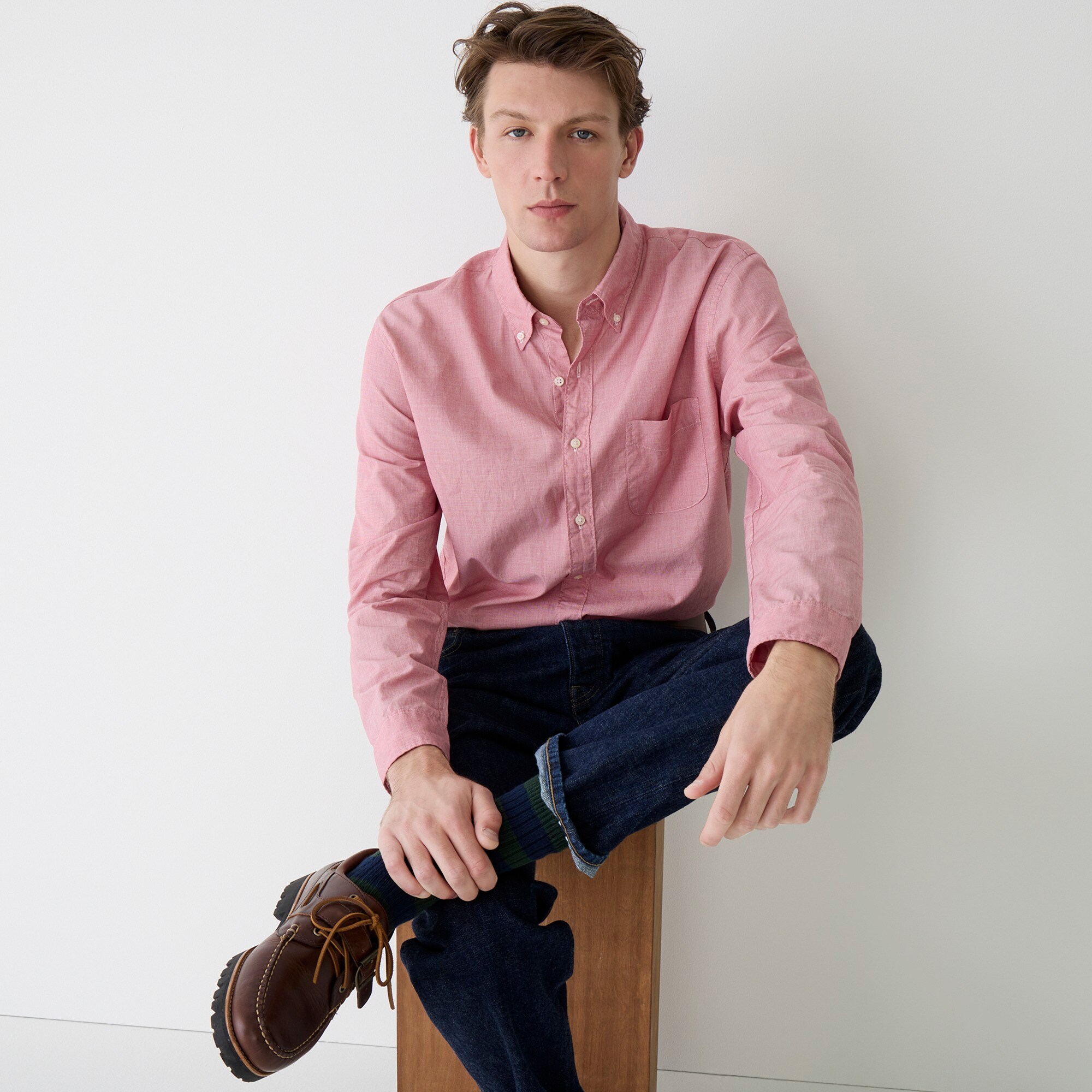  Slim Secret Wash cotton poplin shirt