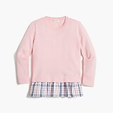 Girls' plaid peplum sweater