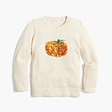 Girls' sequin pumpkin Teddie sweater
