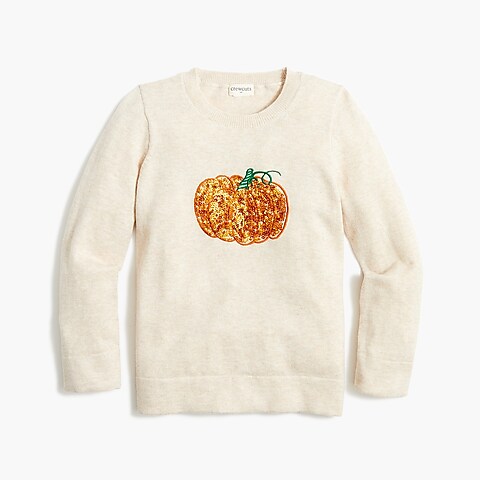 girls Girls' sequin pumpkin Teddie sweater