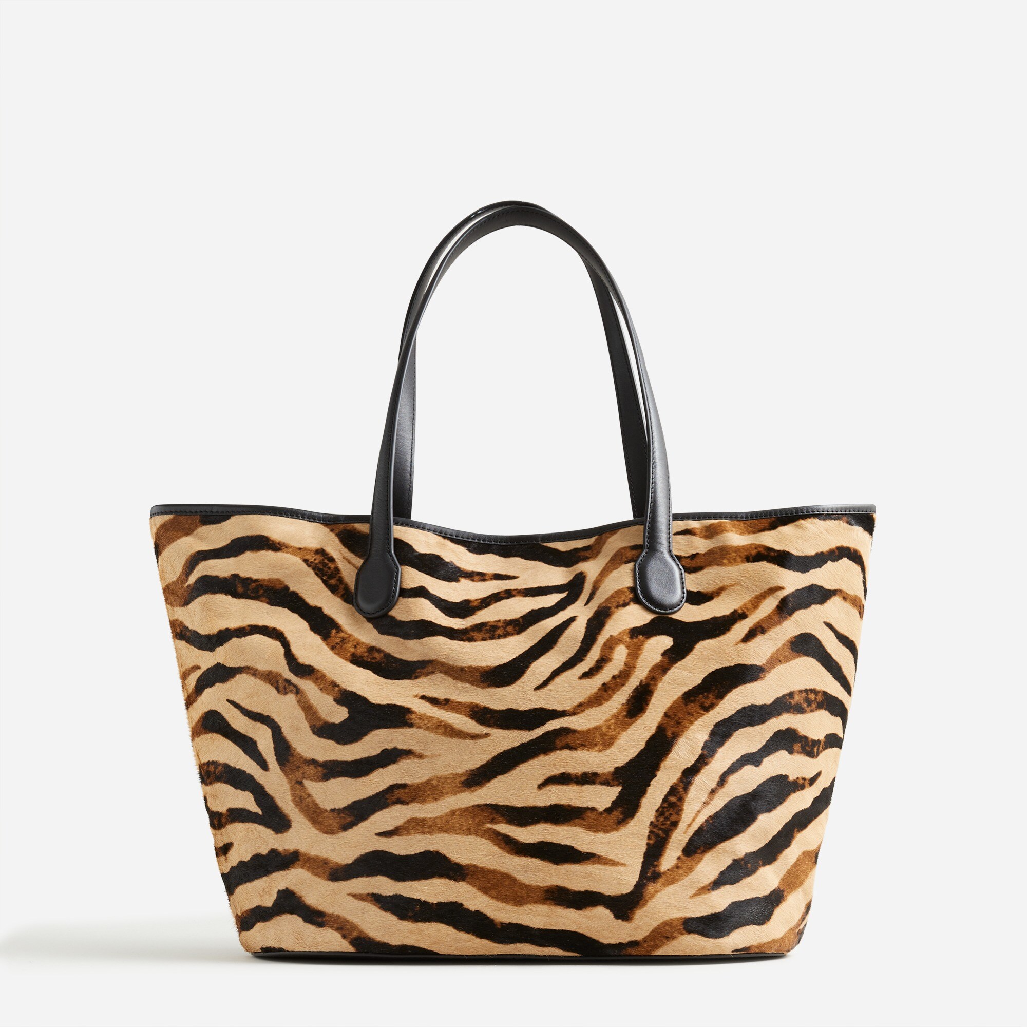 Berkeley tote in leather and zebra-striped calf hair