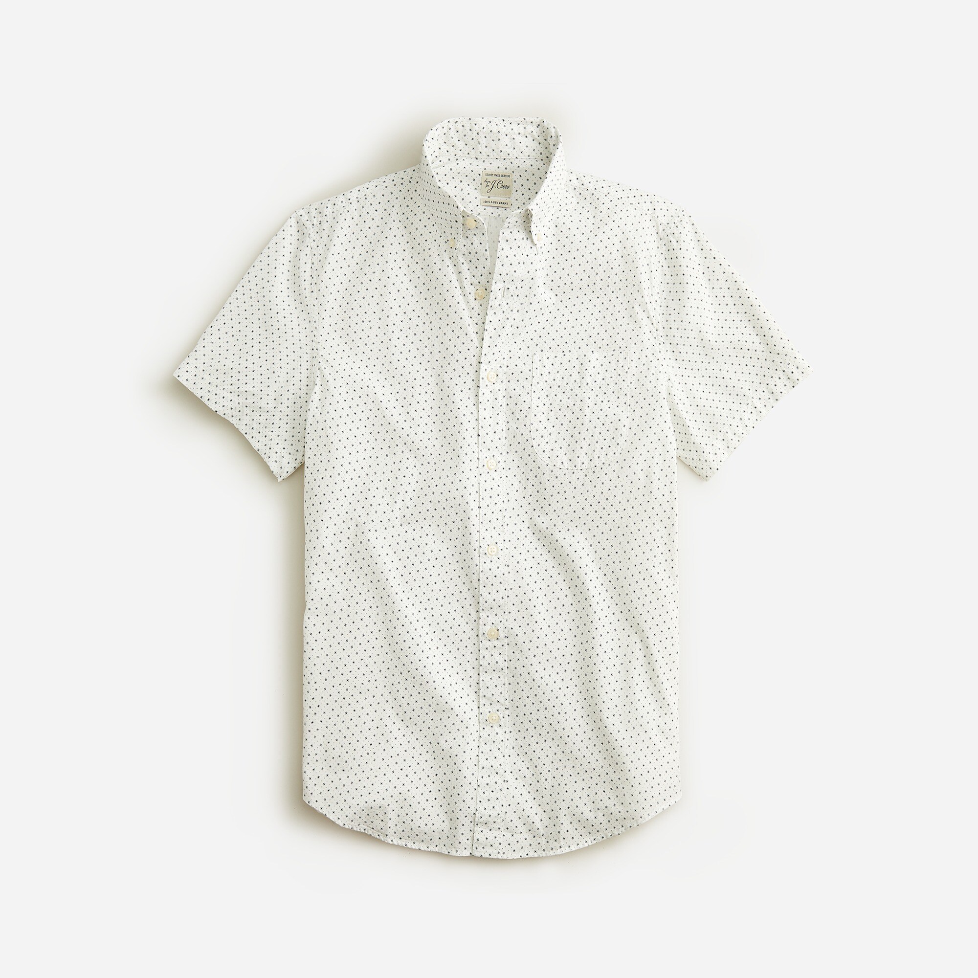 mens Short-sleeve Secret Wash cotton poplin shirt