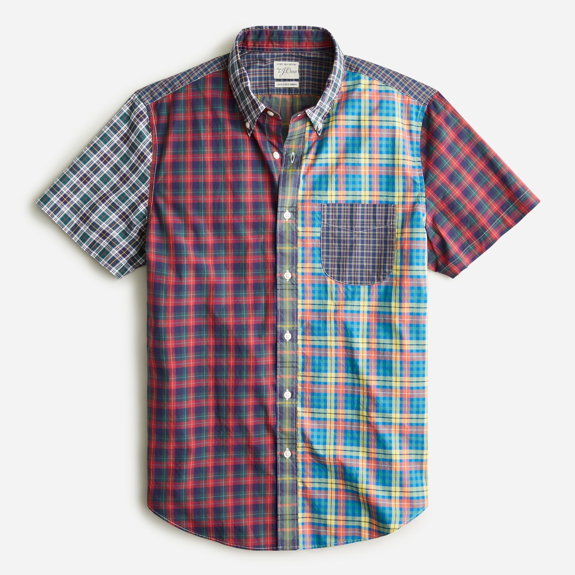 Short-sleeve Secret Wash Cotton Poplin Shirt For Men | J.Crew