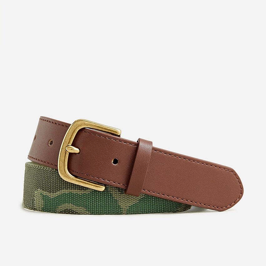 j.crew: kids' camo belt for boys, right side, view zoomed