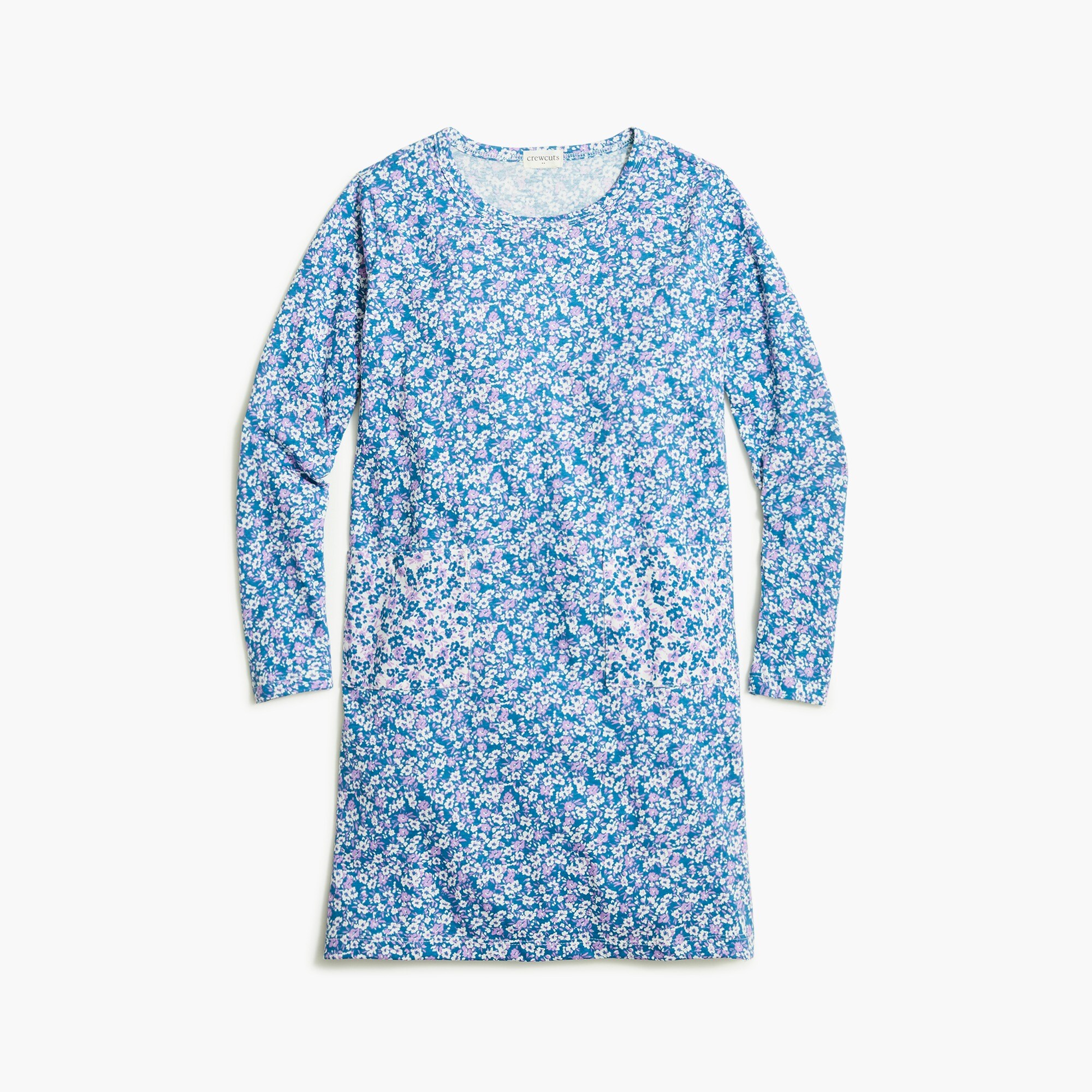 Girls' floral pocket T-shirt dress