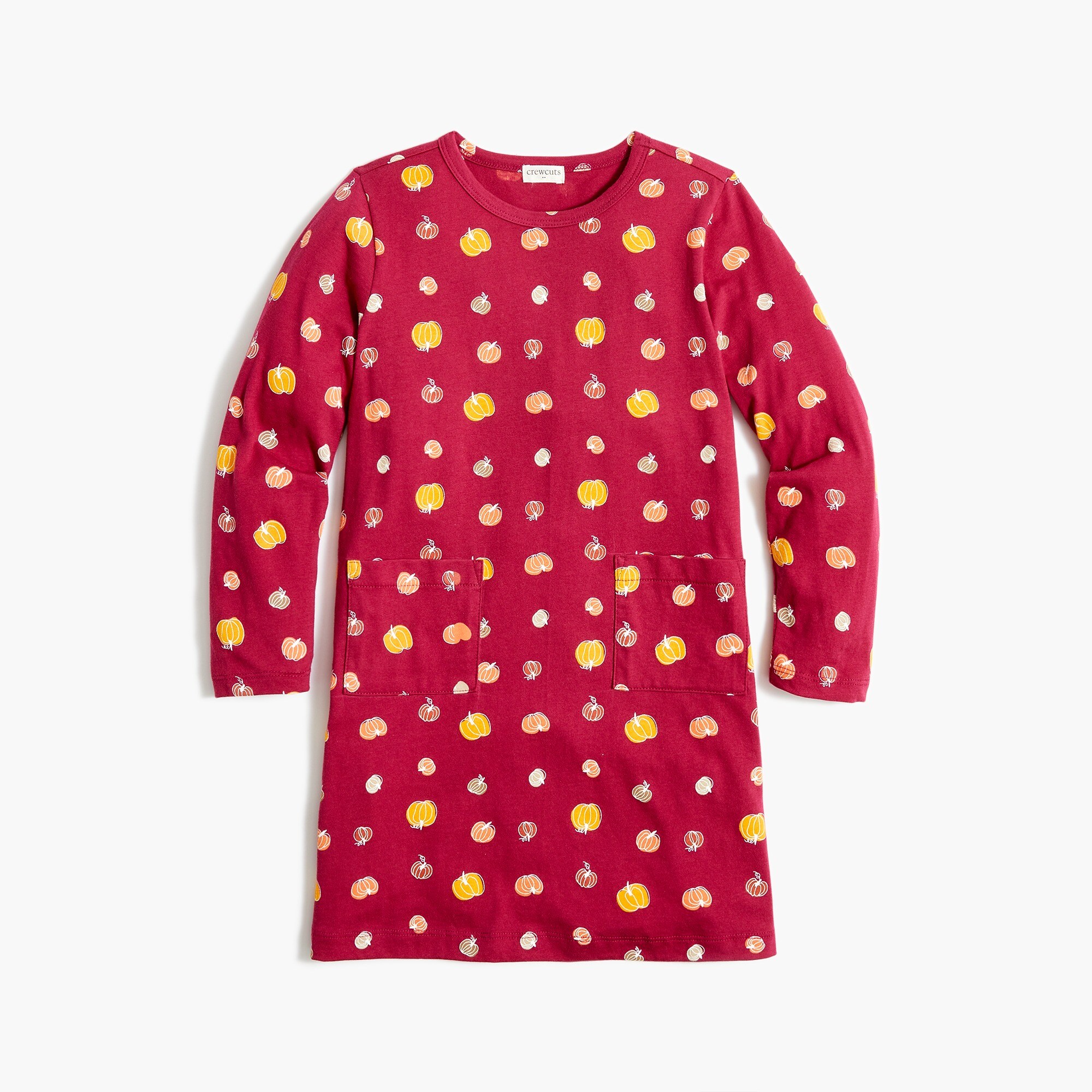 girls' pumpkin pocket t-shirt dress for girls