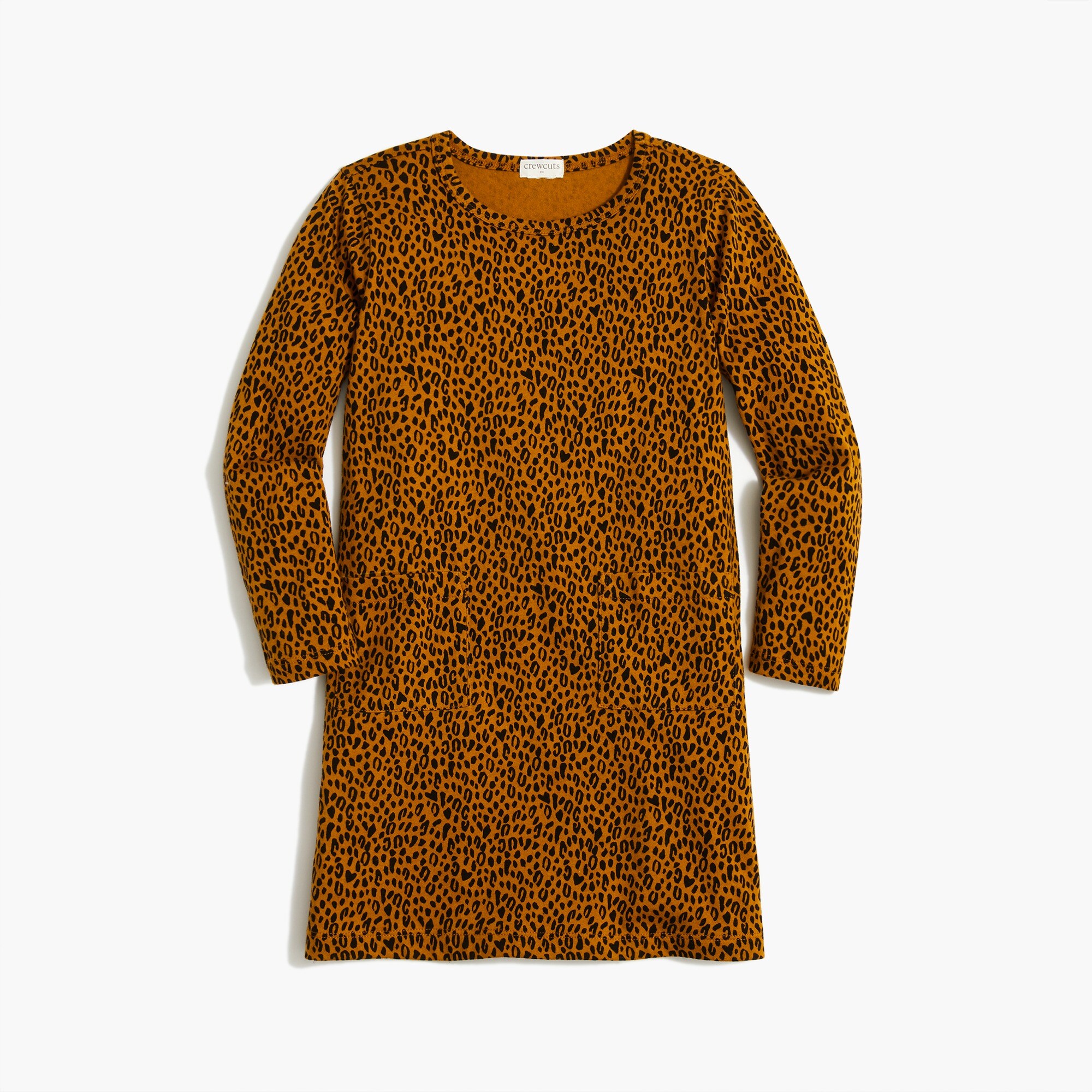 Girls' leopard pocket T-shirt dress