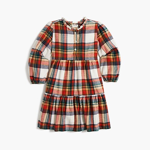 girls Girls' flannel tiered dress