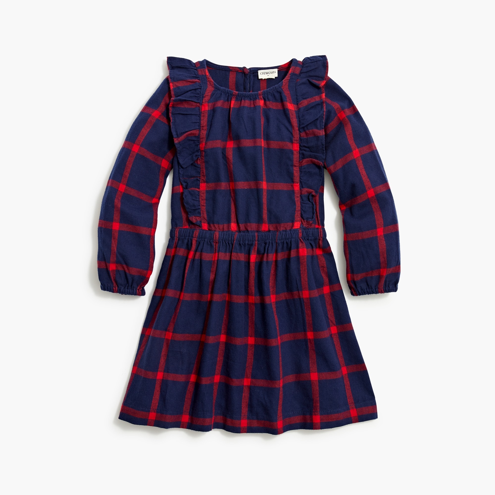 Girls' plaid flannel dress
