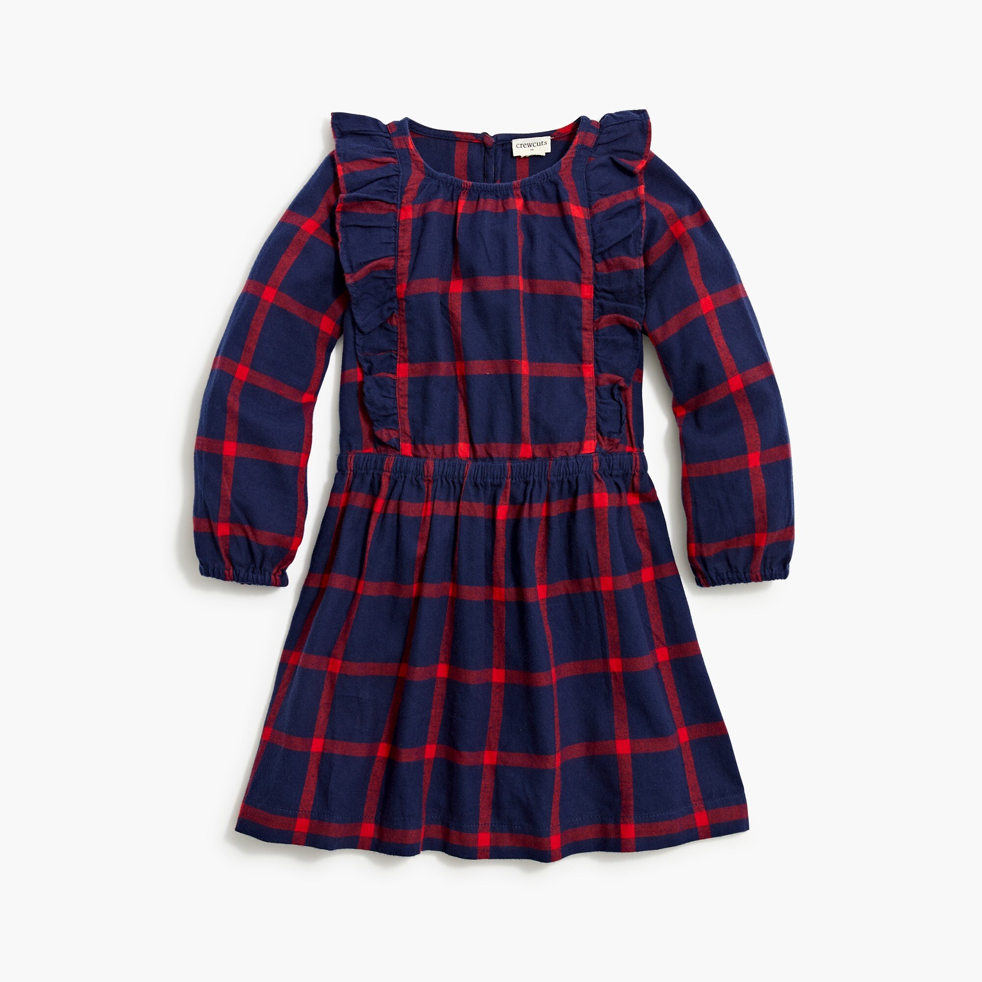 Girls' plaid flannel dress