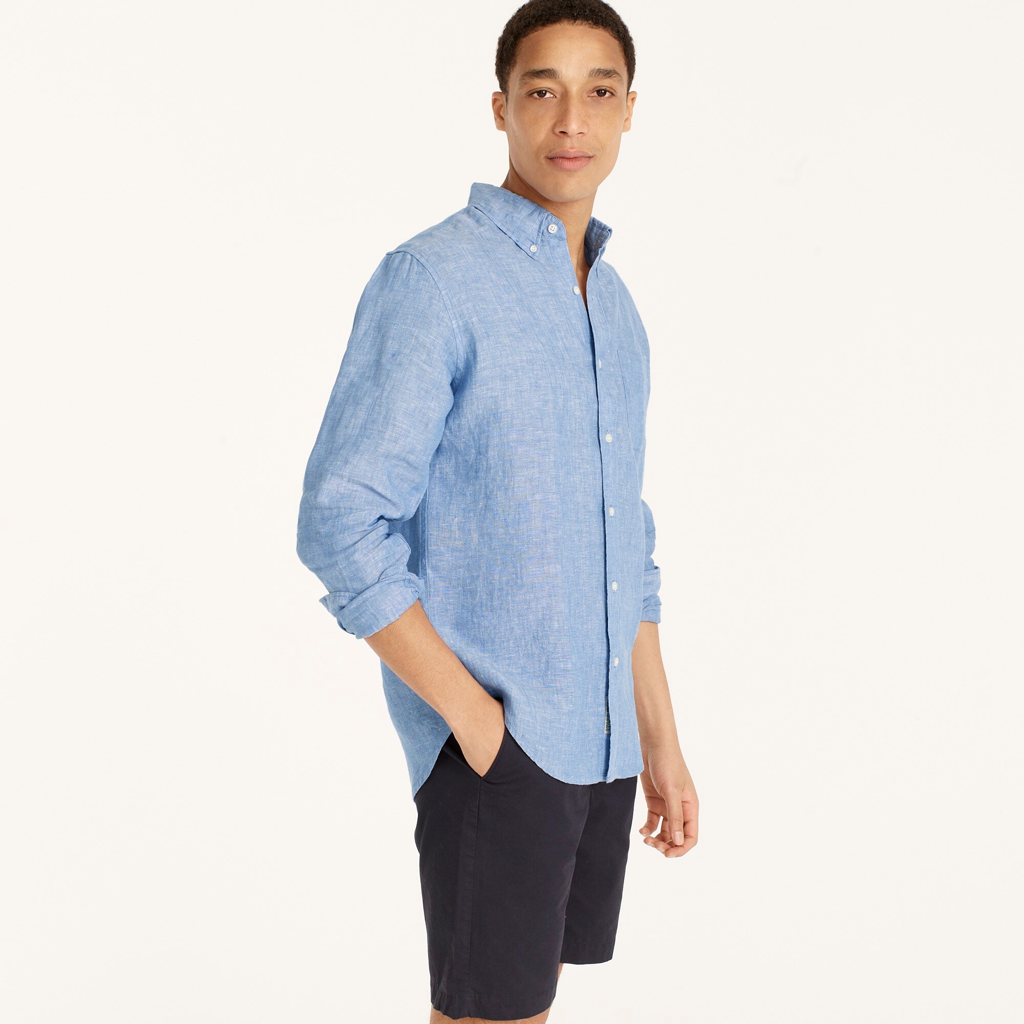 mens Slim Baird McNutt Irish linen shirt