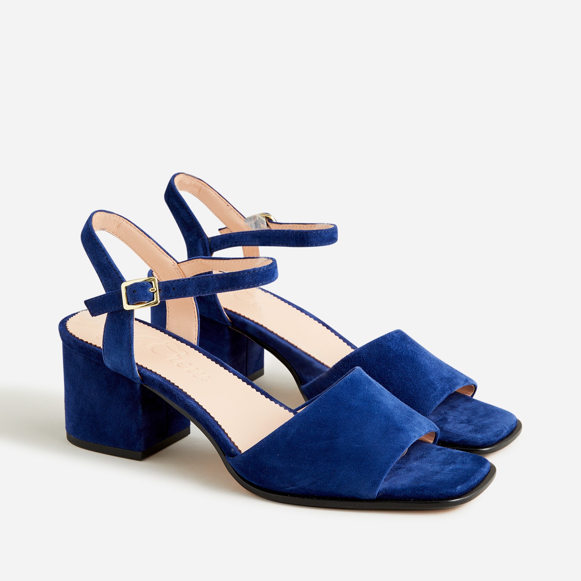 J.Crew: Dylan Block-heel Sandals In Suede For Women