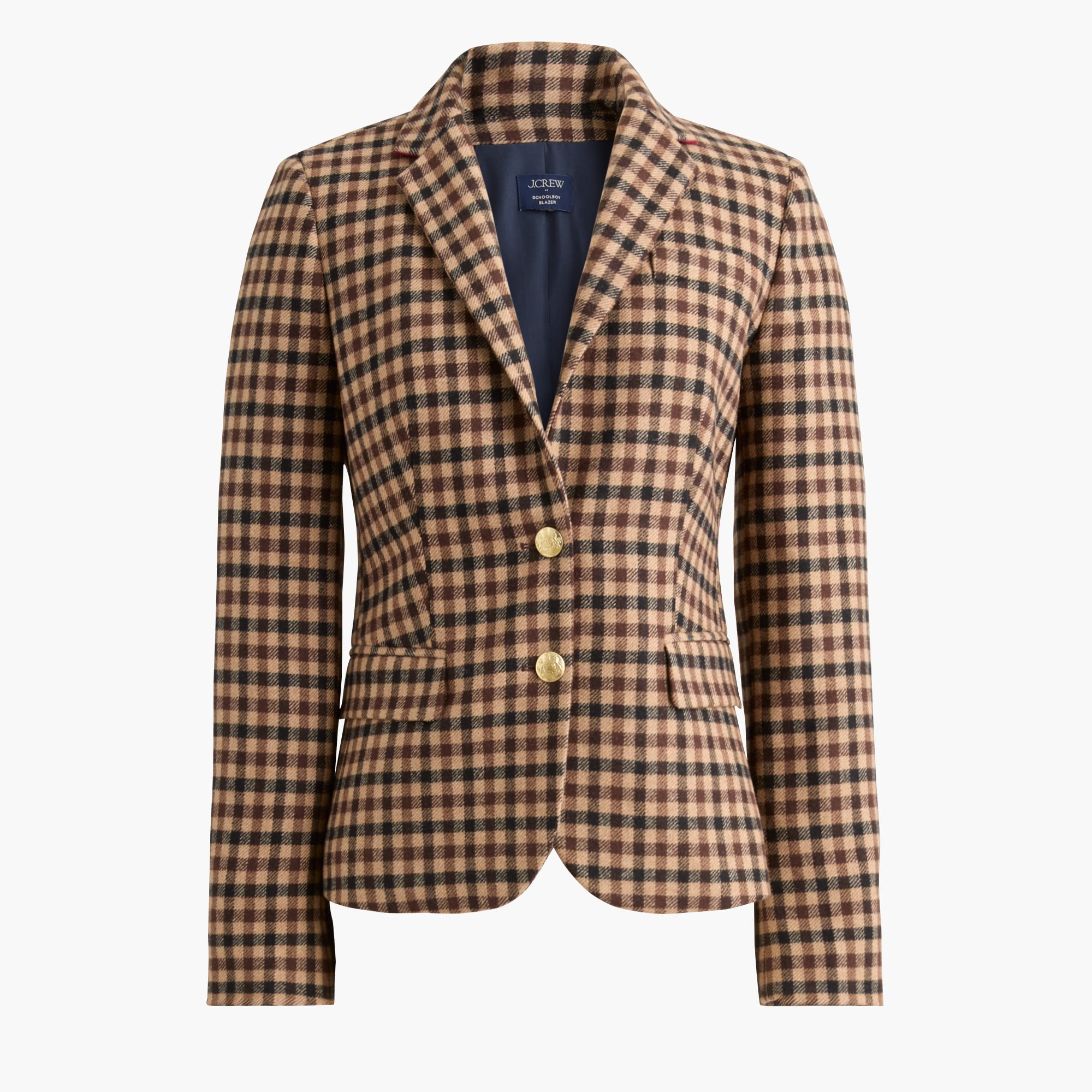 Herringbone wool-blend schoolboy blazer