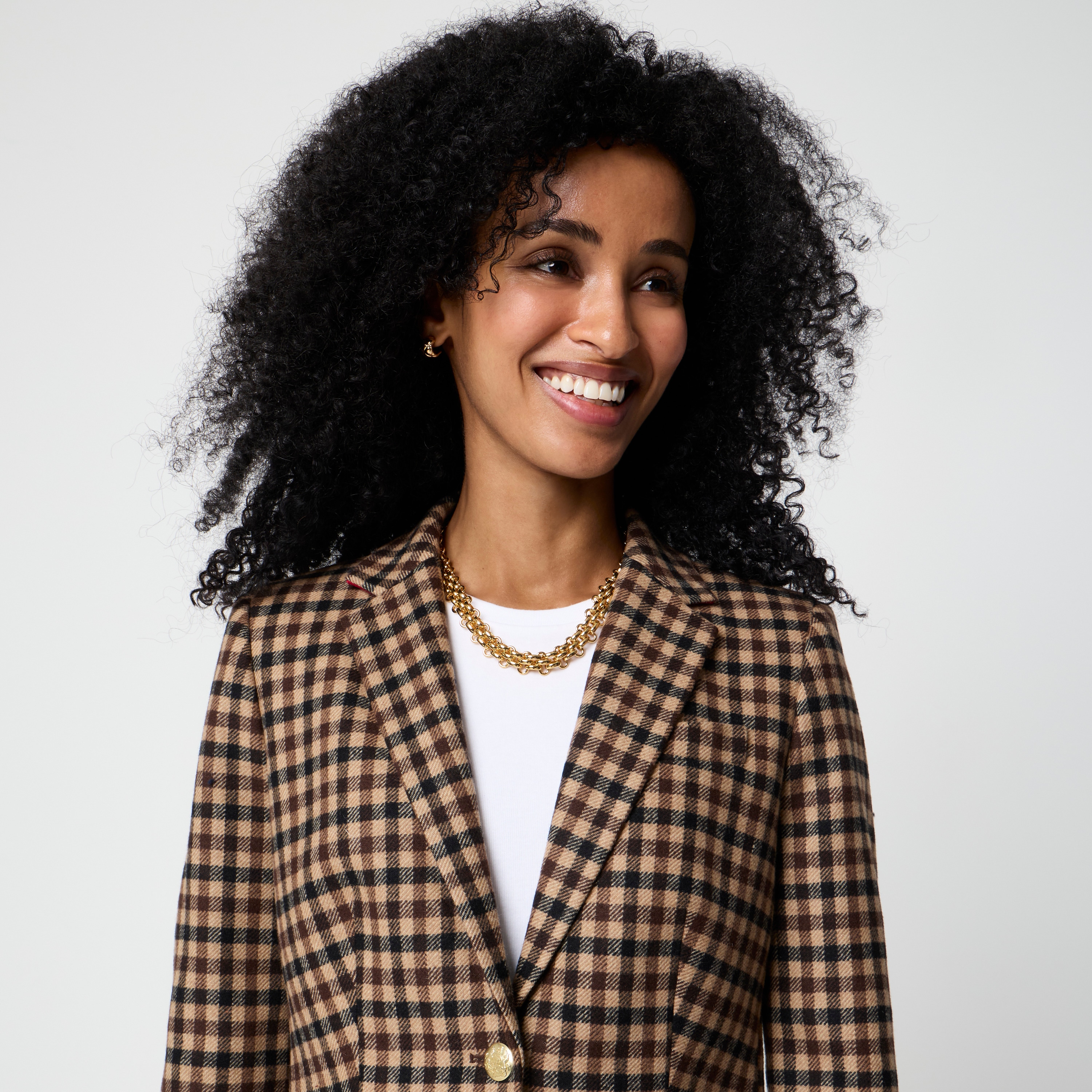 Herringbone Wool-blend Schoolboy Blazer For Women | Factory
