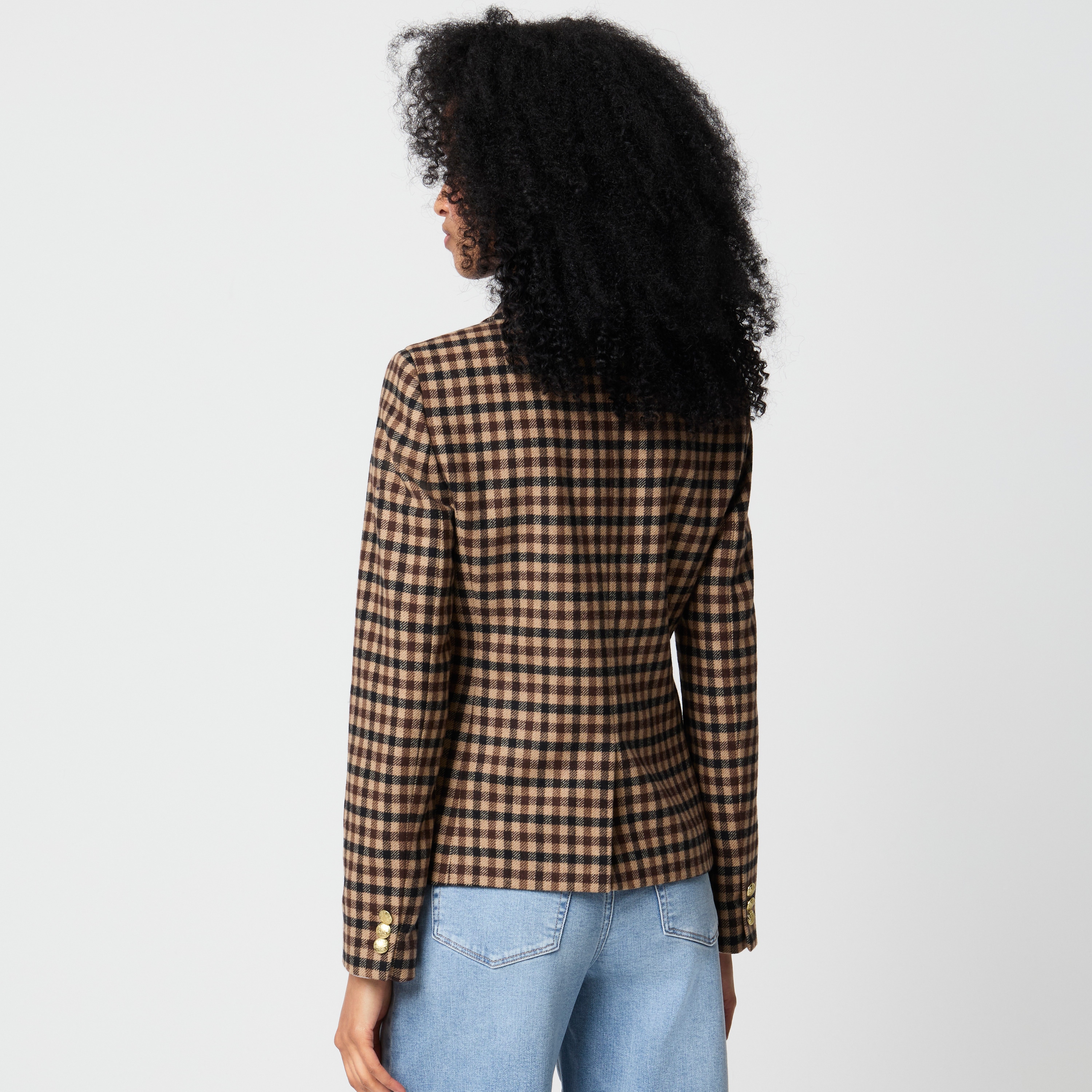 Herringbone wool-blend schoolboy blazer