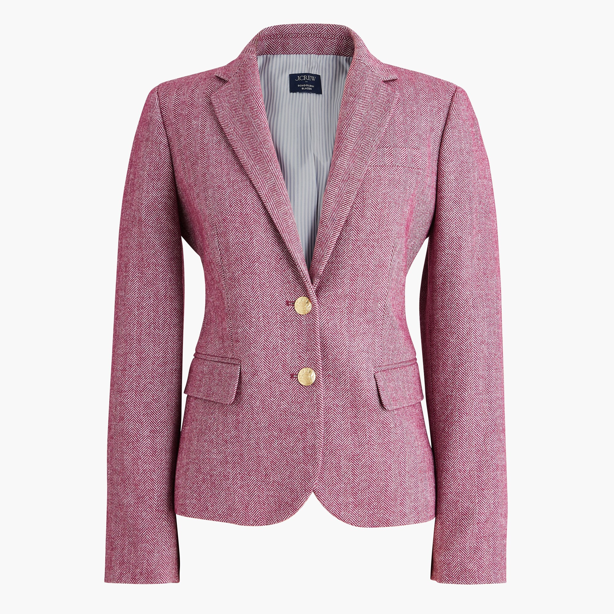  Herringbone wool-blend schoolboy blazer