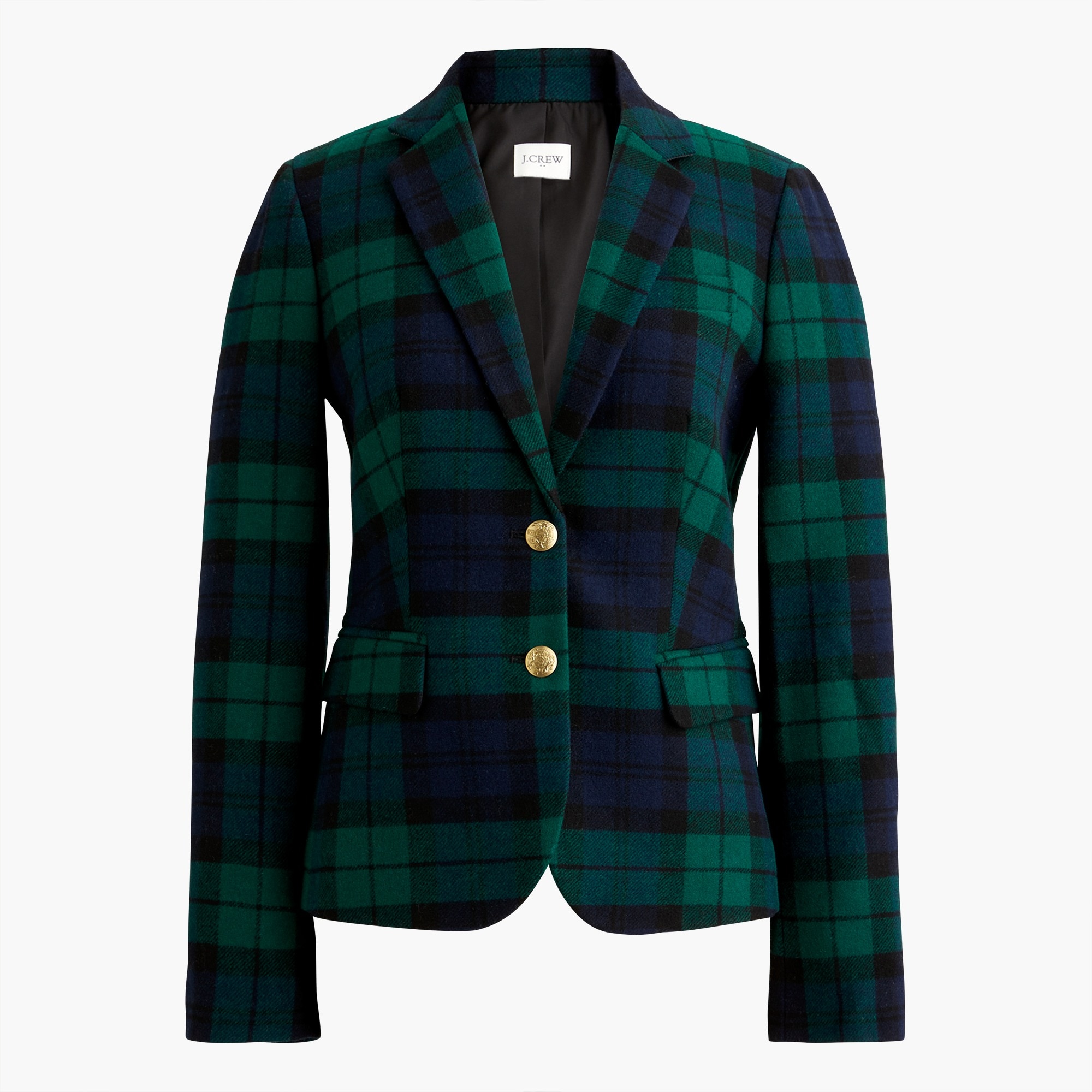 Black Watch plaid wool-blend schoolboy blazer