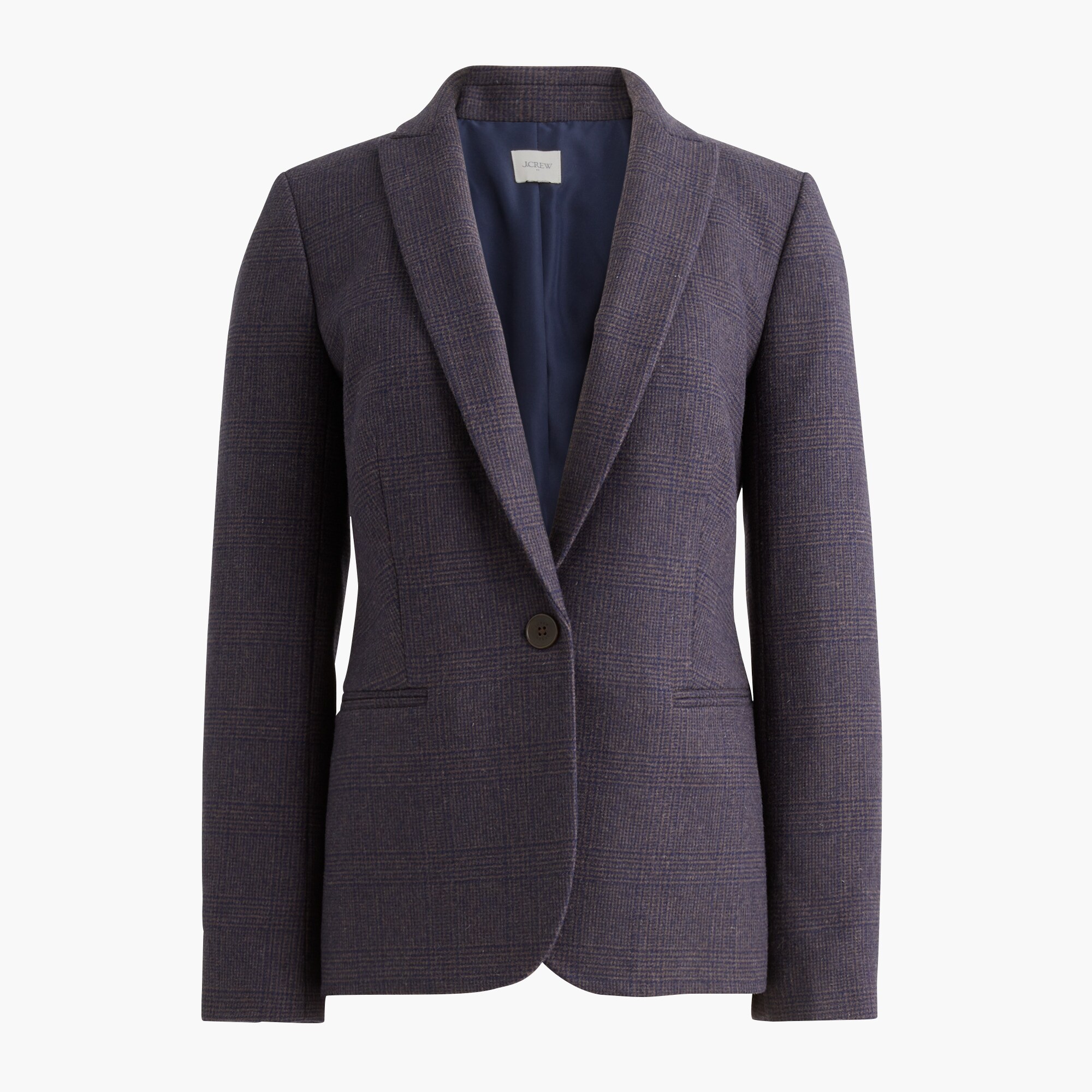herringbone wool-blend holland blazer for women