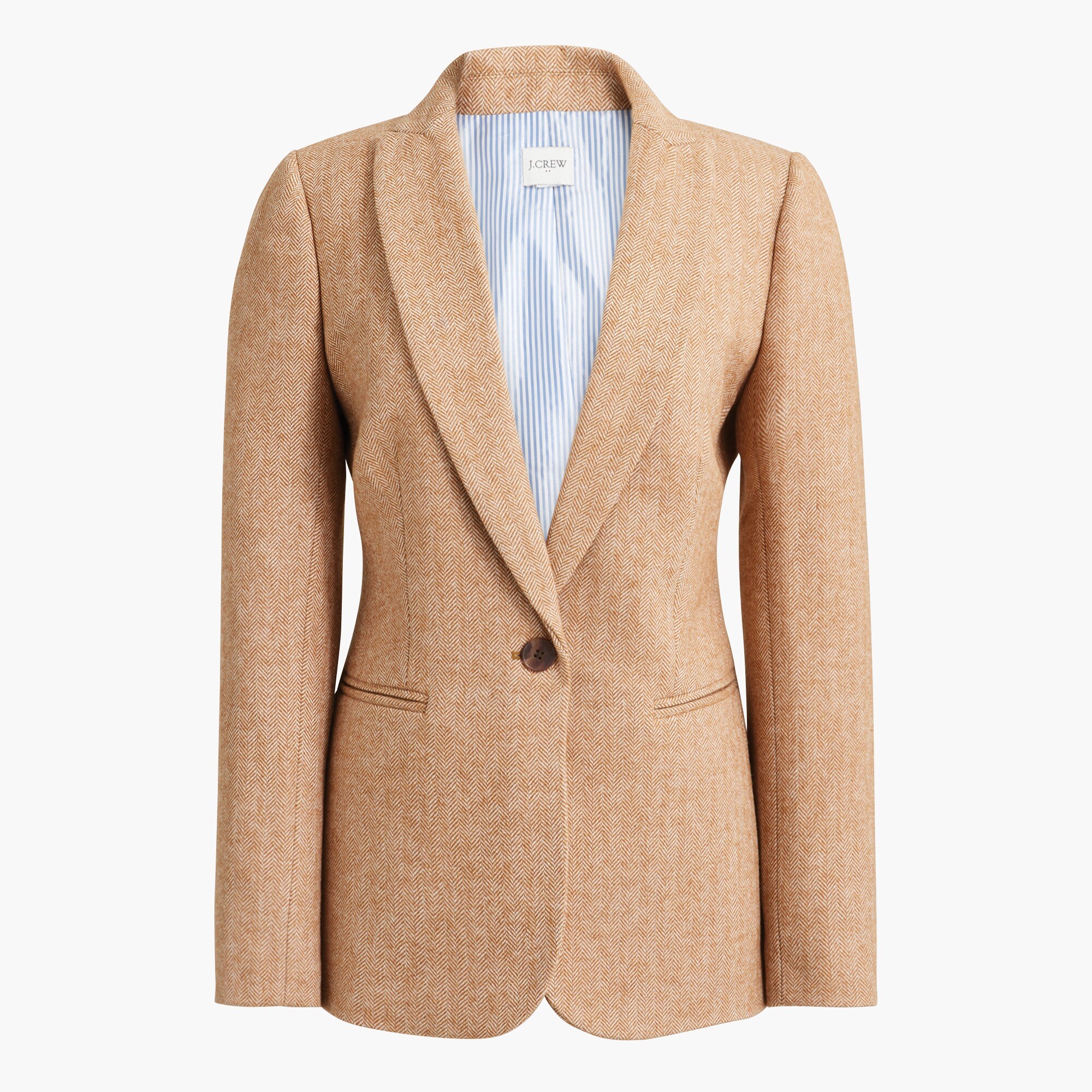 herringbone wool-blend holland blazer for women