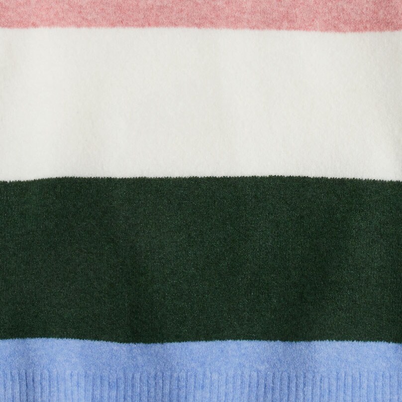 Striped crewneck sweater in extra-soft yarn ACORN HTHR MULTI factory: striped crewneck sweater in extra-soft yarn for women