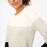 Colorblock crewneck sweater in extra-soft yarn