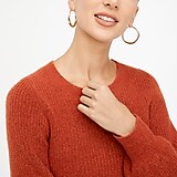 Ribbed puff-sleeve sweater in extra-soft yarn