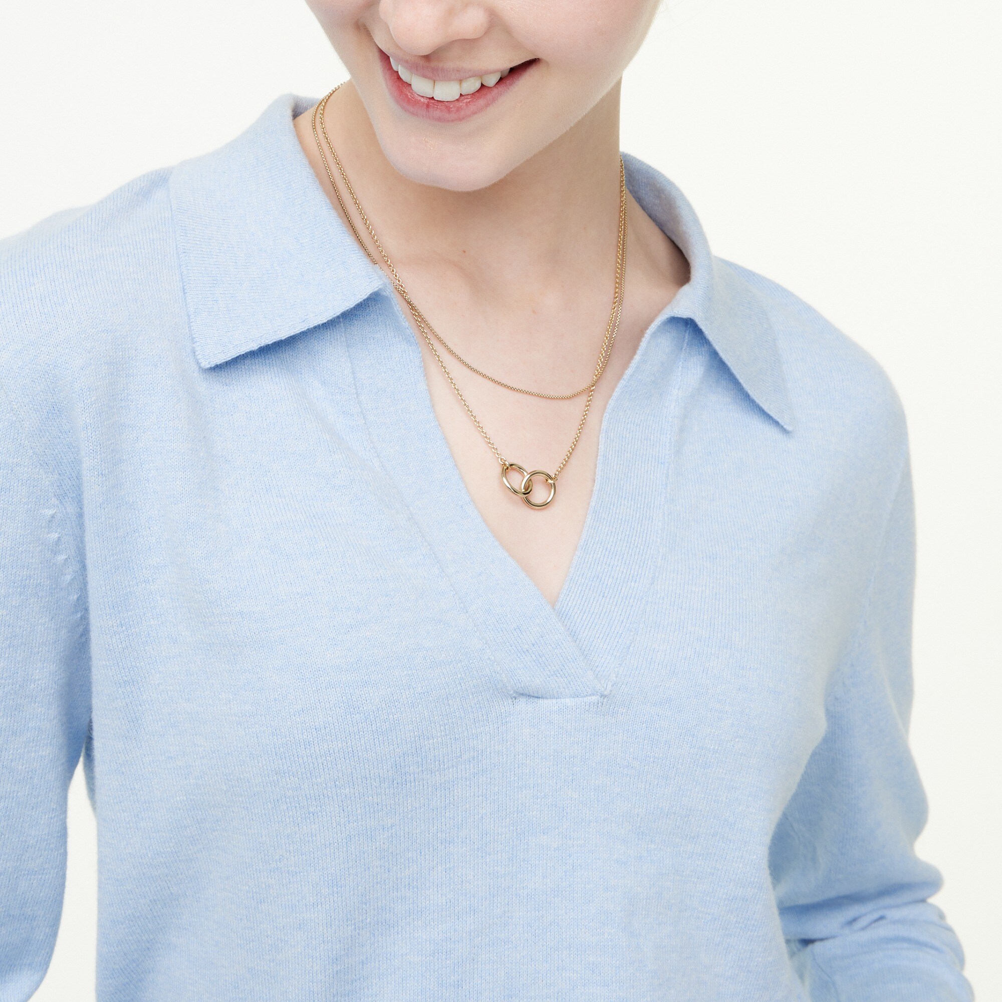 Cotton-cashmere polo sweater