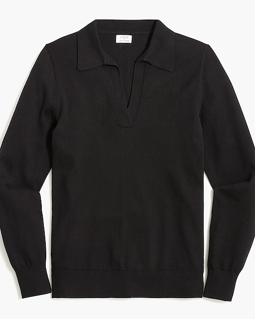  Cotton-blend polo sweater