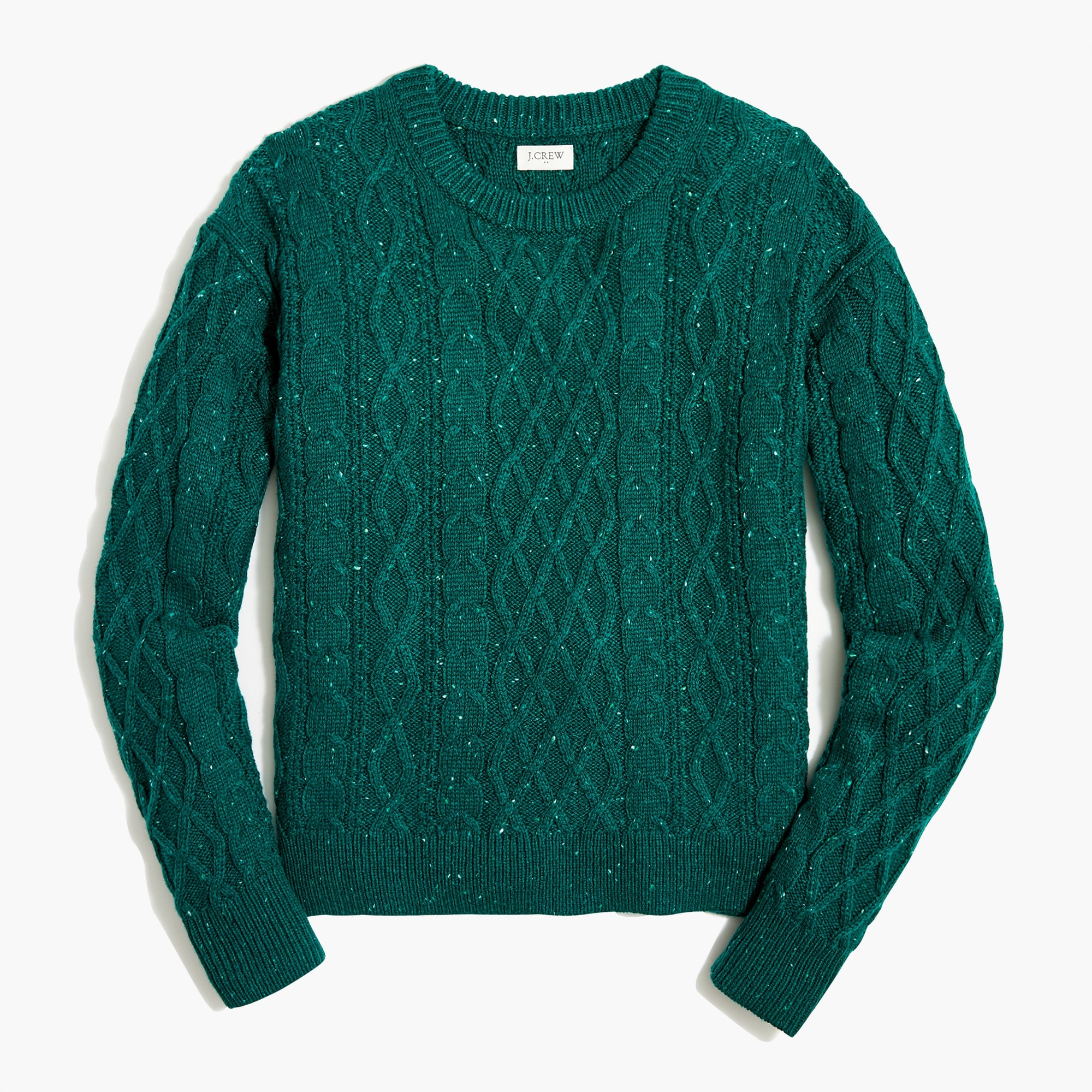 donegal cable crewneck sweater for women