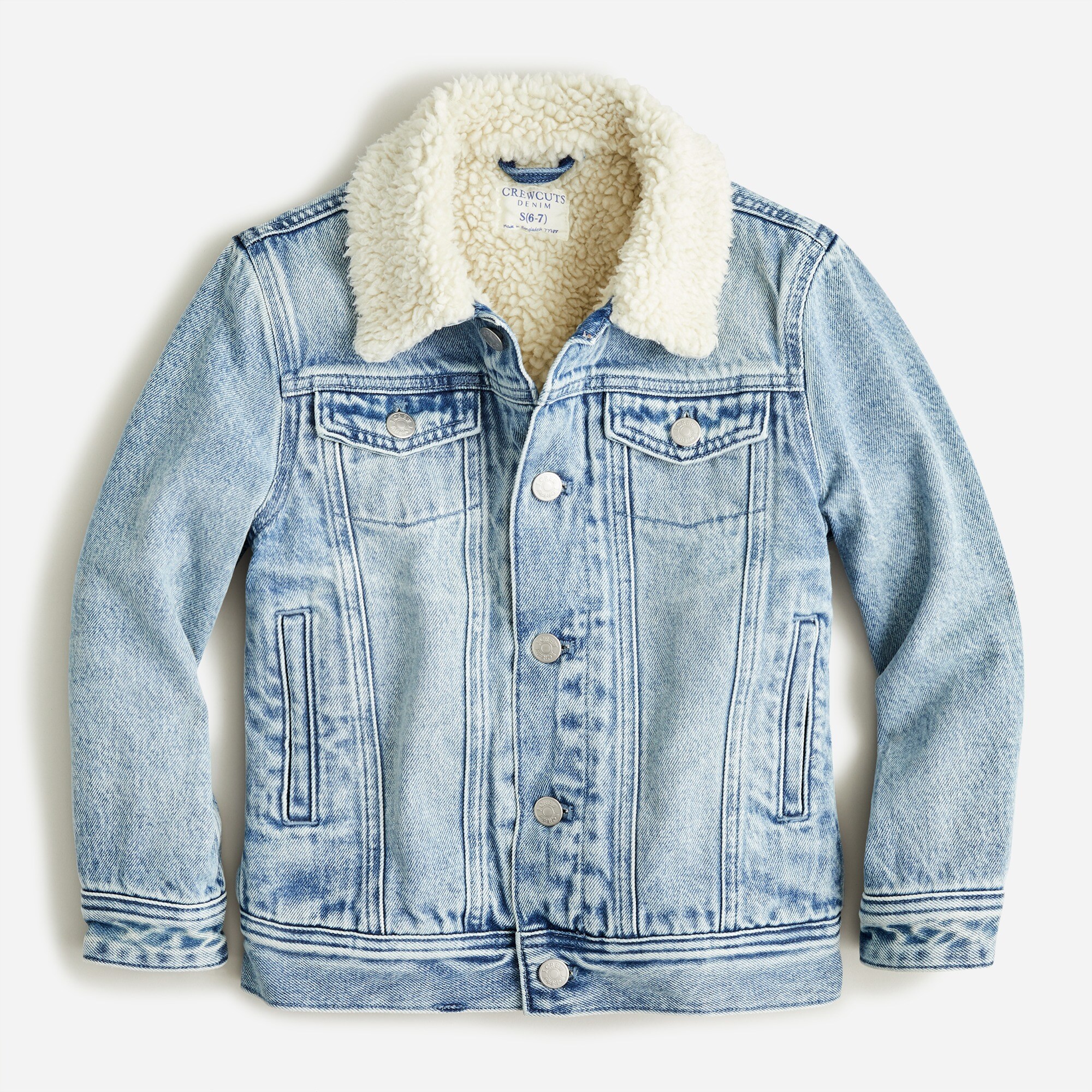 J.Crew Kids Relaxed Denim Jacket With Sherpa Lining For Boys