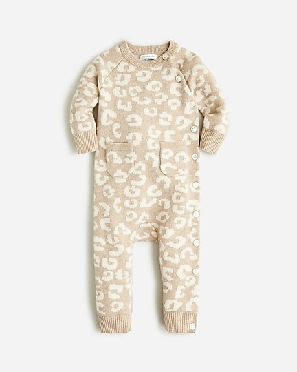 girls Limited-edition baby cashmere one-piece in leopard