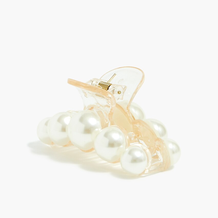 factory: pearl claw hair clip for women, right side, view zoomed