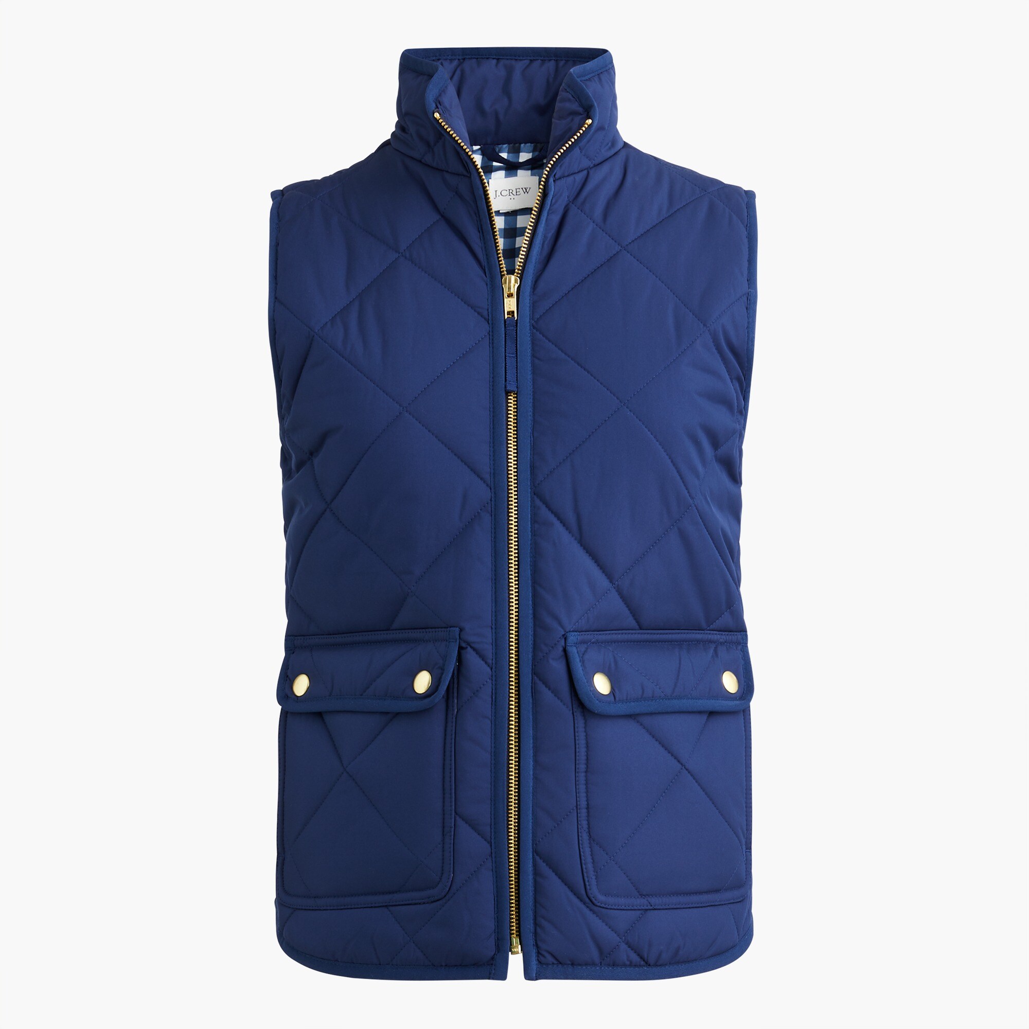Puffer vest with snap pockets