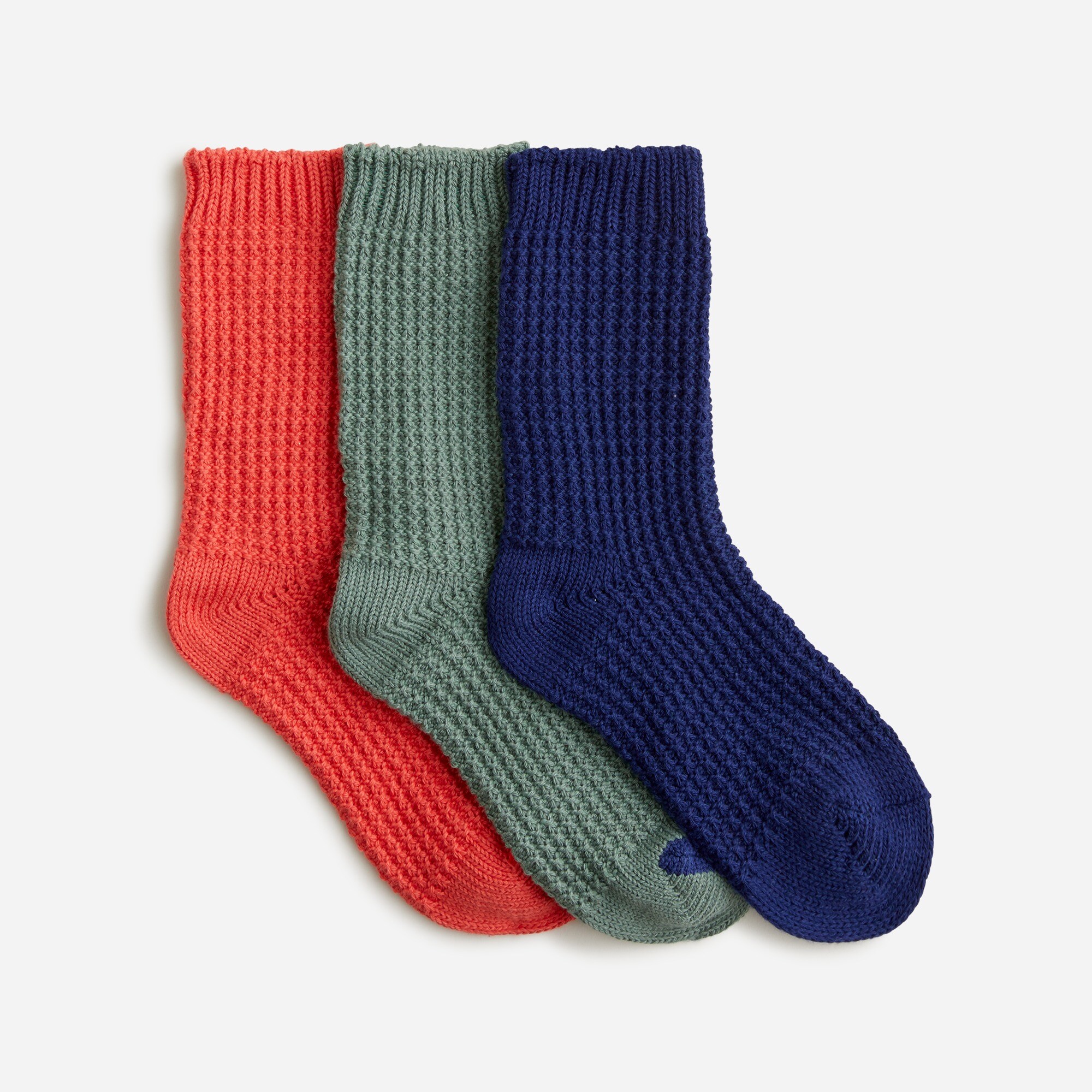 Kids' waffle-knit trouser socks three-pack