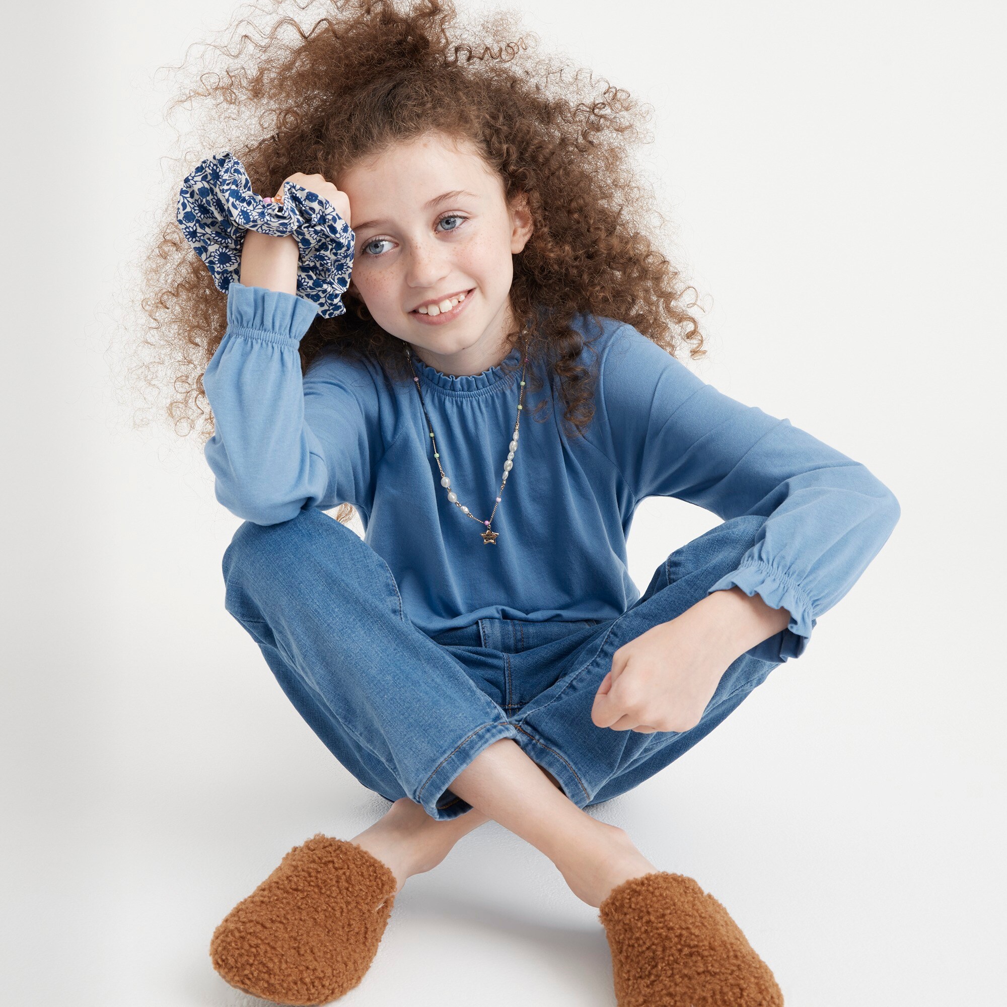 J.Crew Girls' ruffle long-sleeve T-shirt