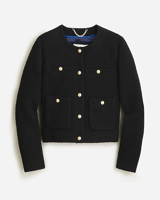  Collection cropped lady jacket in Italian wool-blend bouclé