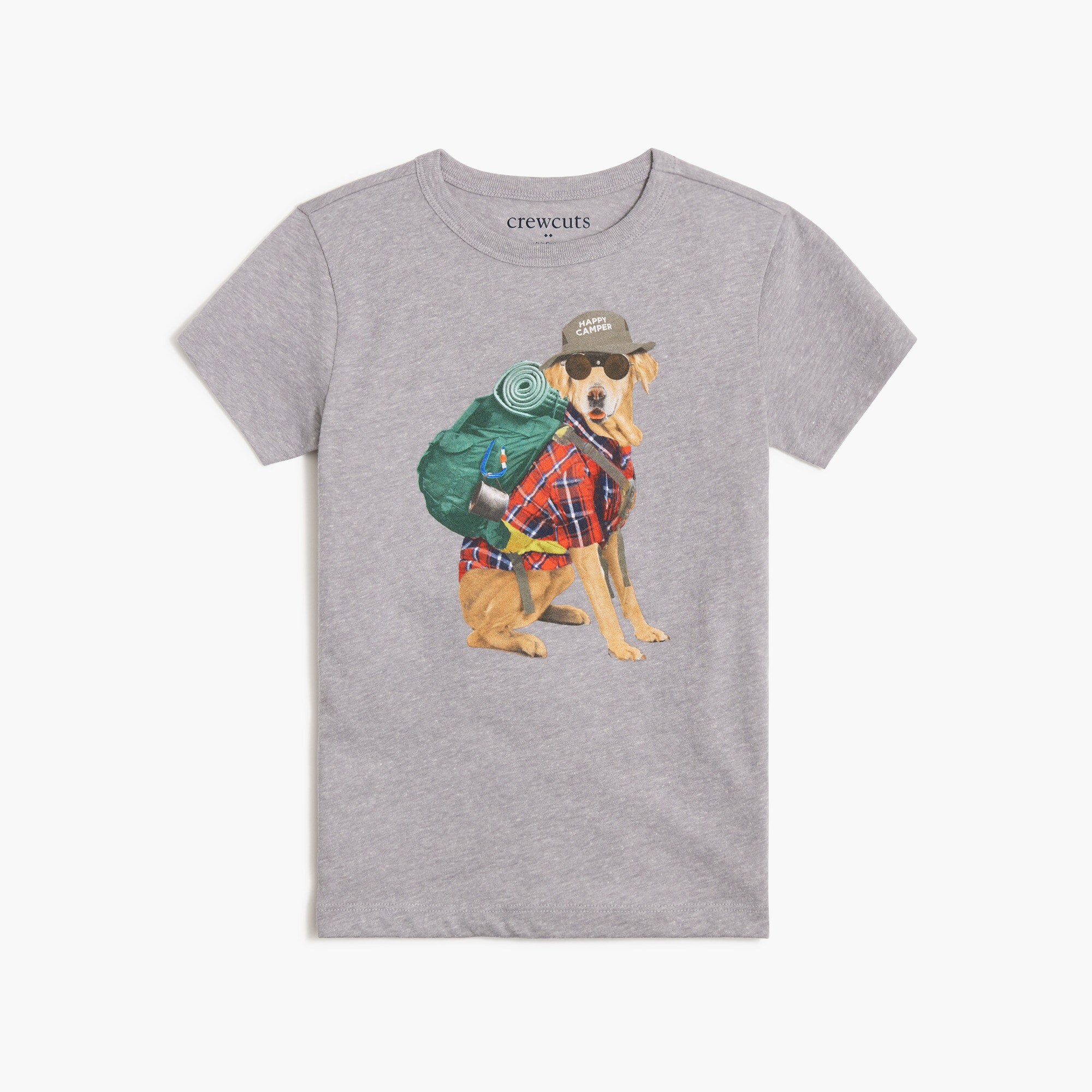 boys' camping dog graphic tee for boys