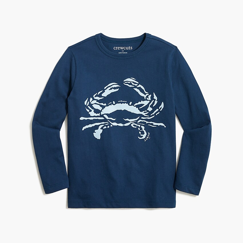 factory: boys' crab graphic tee for boys, right side, view zoomed