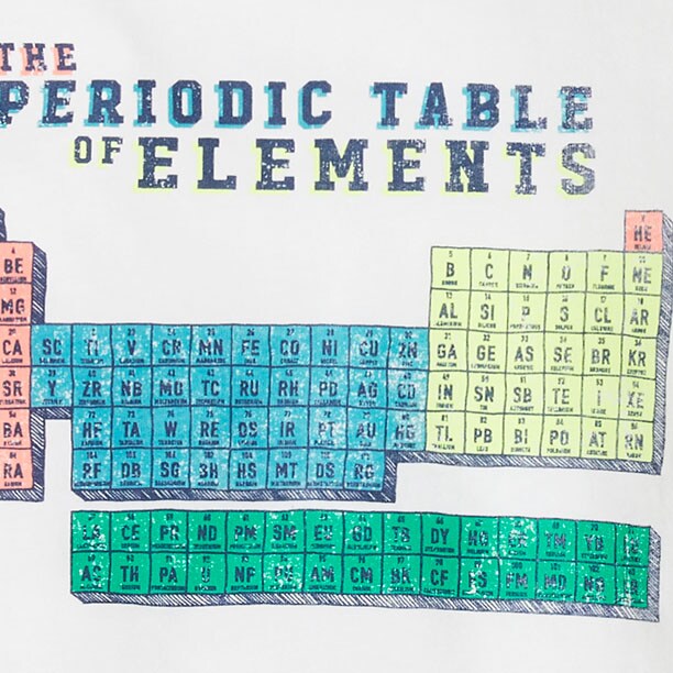 Boys' periodic table graphic tee WHITE boys' periodic table graphic tee for boys