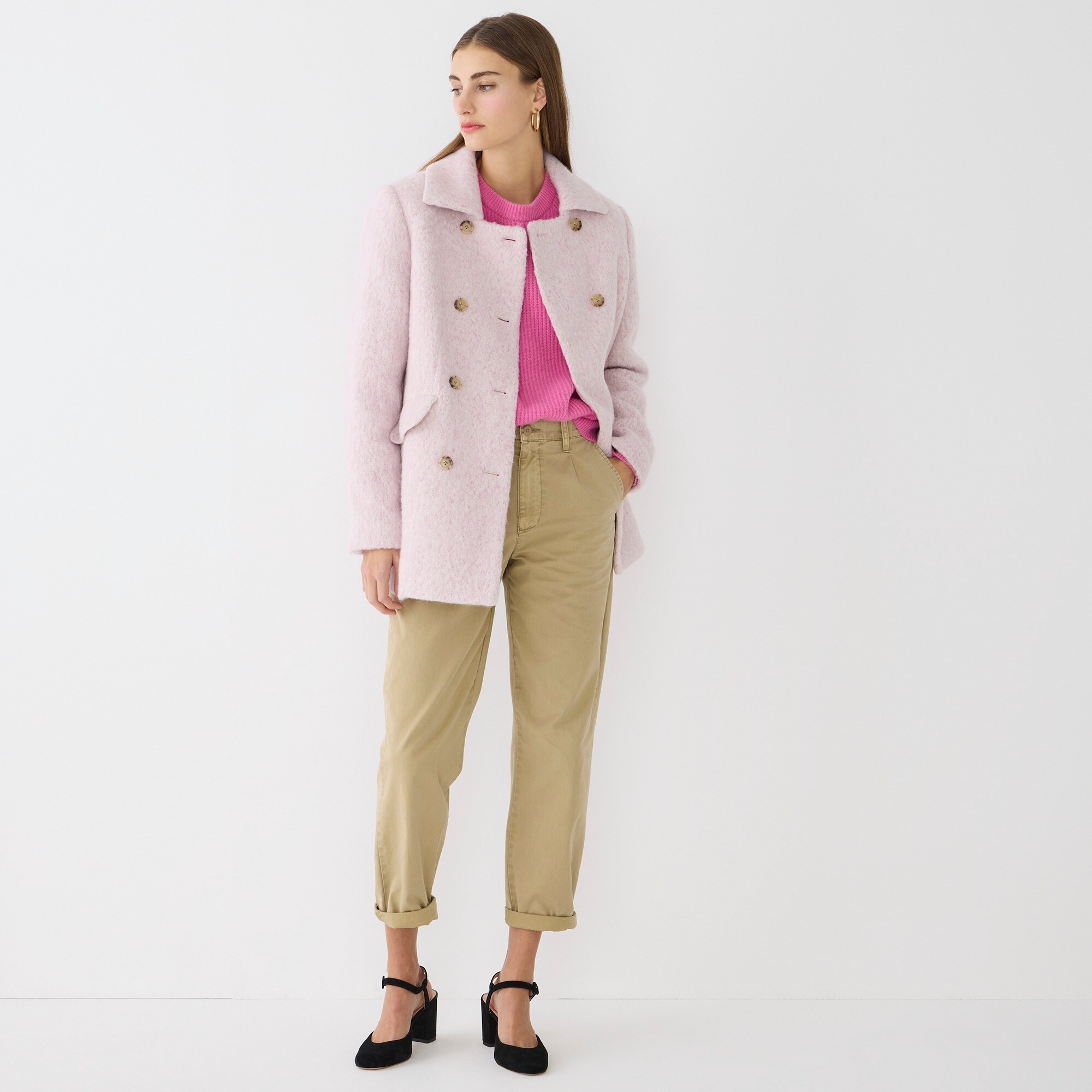 J.Crew Collection Peacoat In Italian Brushed Wool For Women
