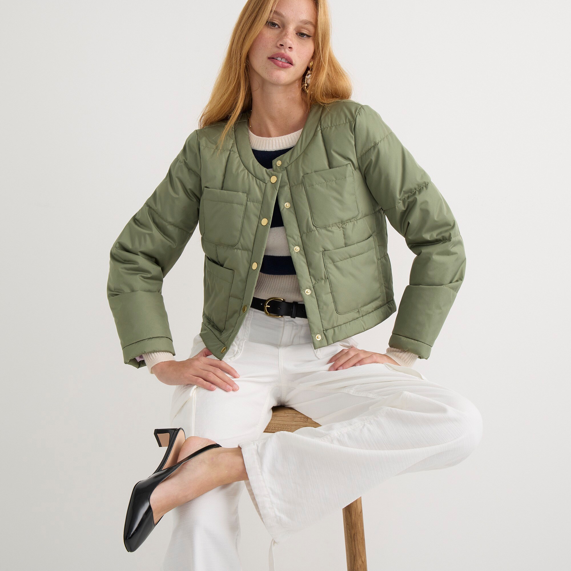 J.Crew Quilted Louisa puffer lady jacket