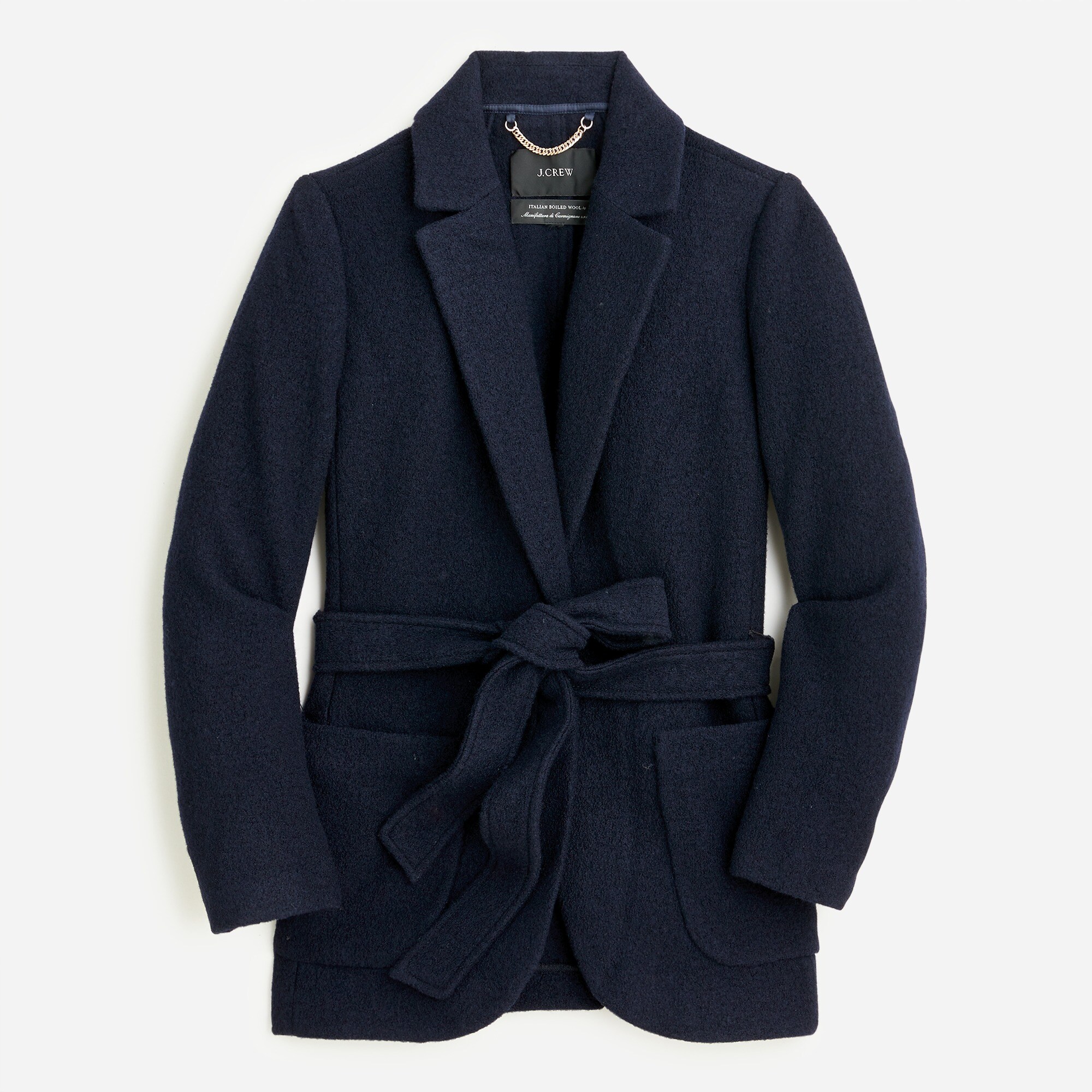 Wrap blazer-jacket in Italian boiled wool