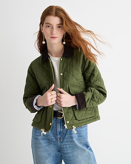 j.crew: limited-edition new cropped quilted barn jacket&trade; for women