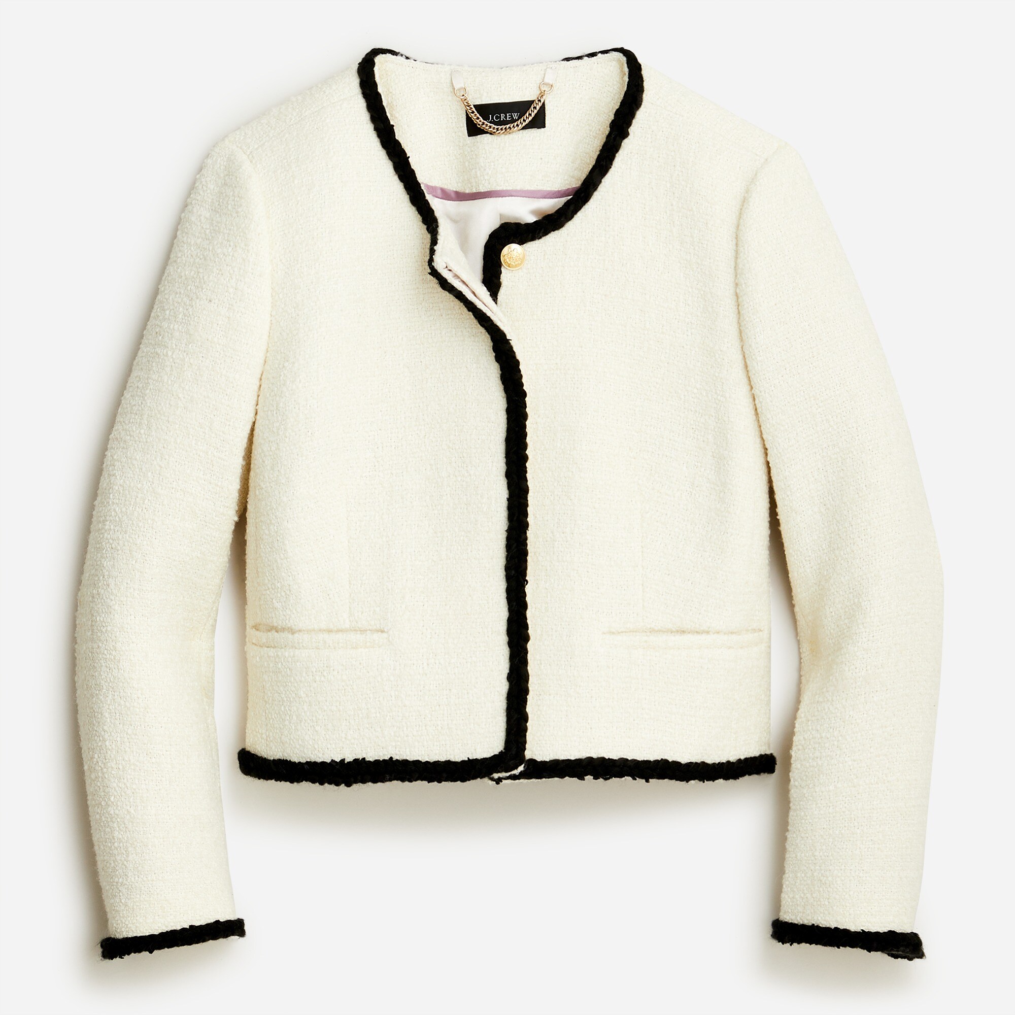 j.crew: louisa lady jacket in maritime tweed for women, right side, view zoomed