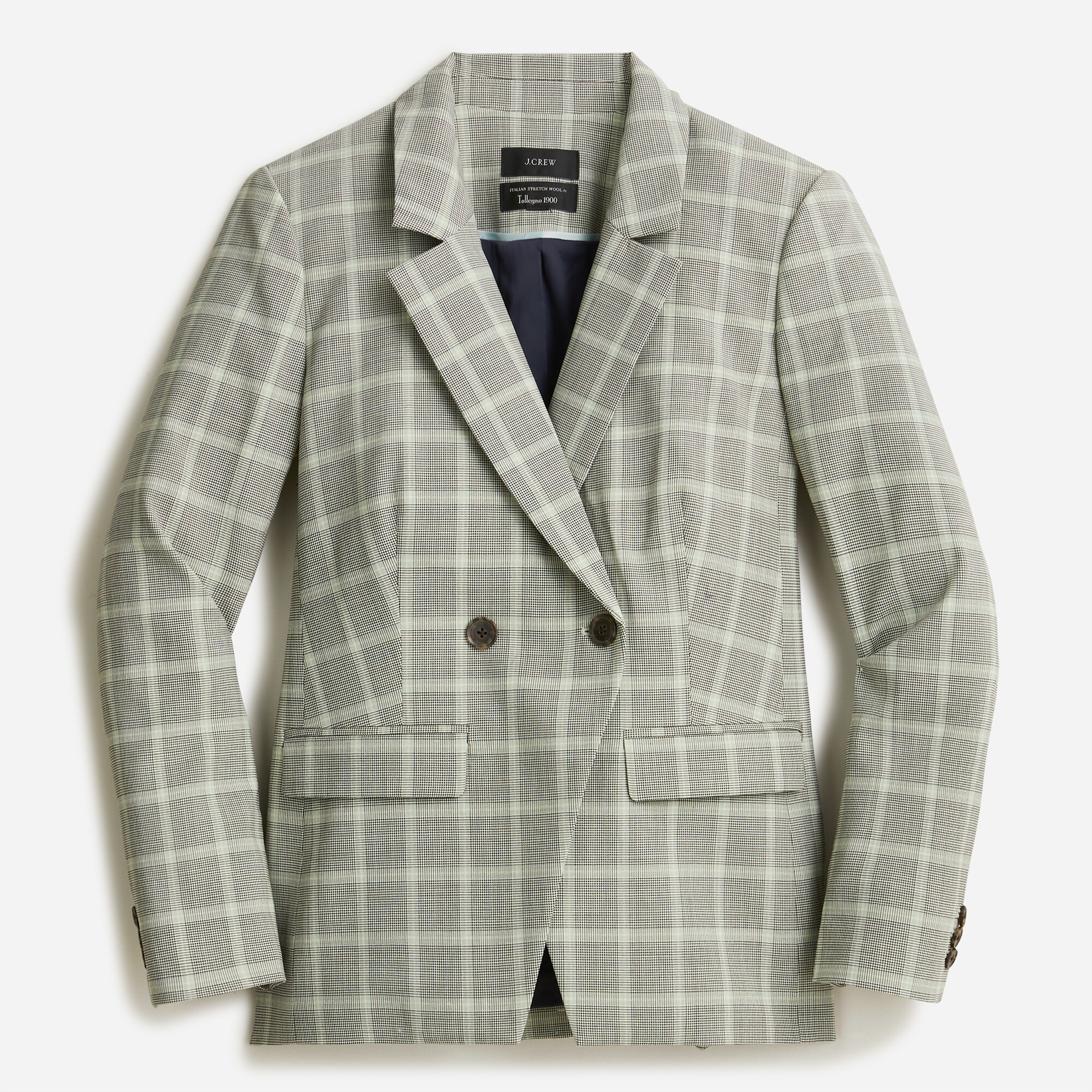 Devon blazer in plaid Italian stretch wool blend