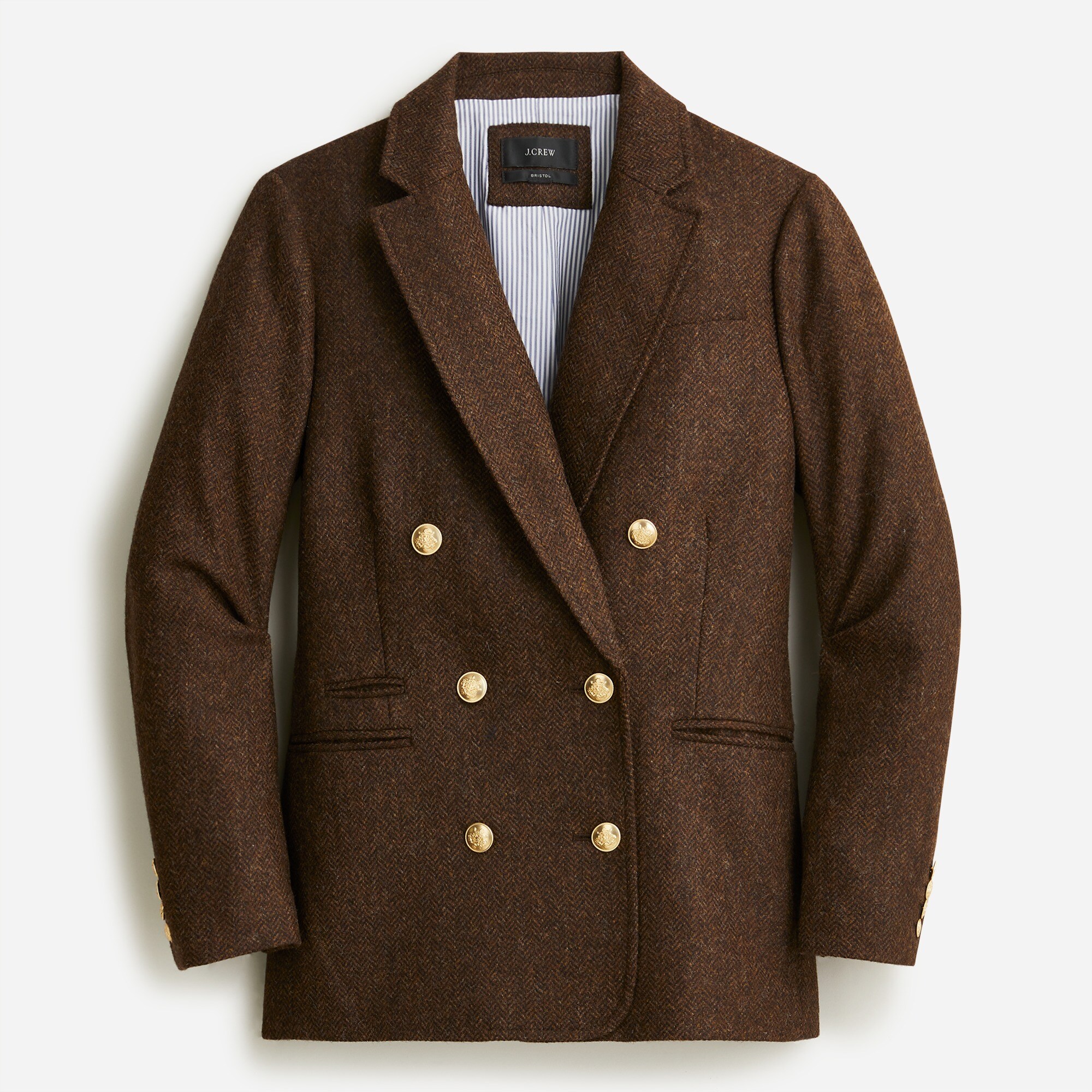 Bristol Blazer In Chocolate Herringbone Wool For Women | J.Crew