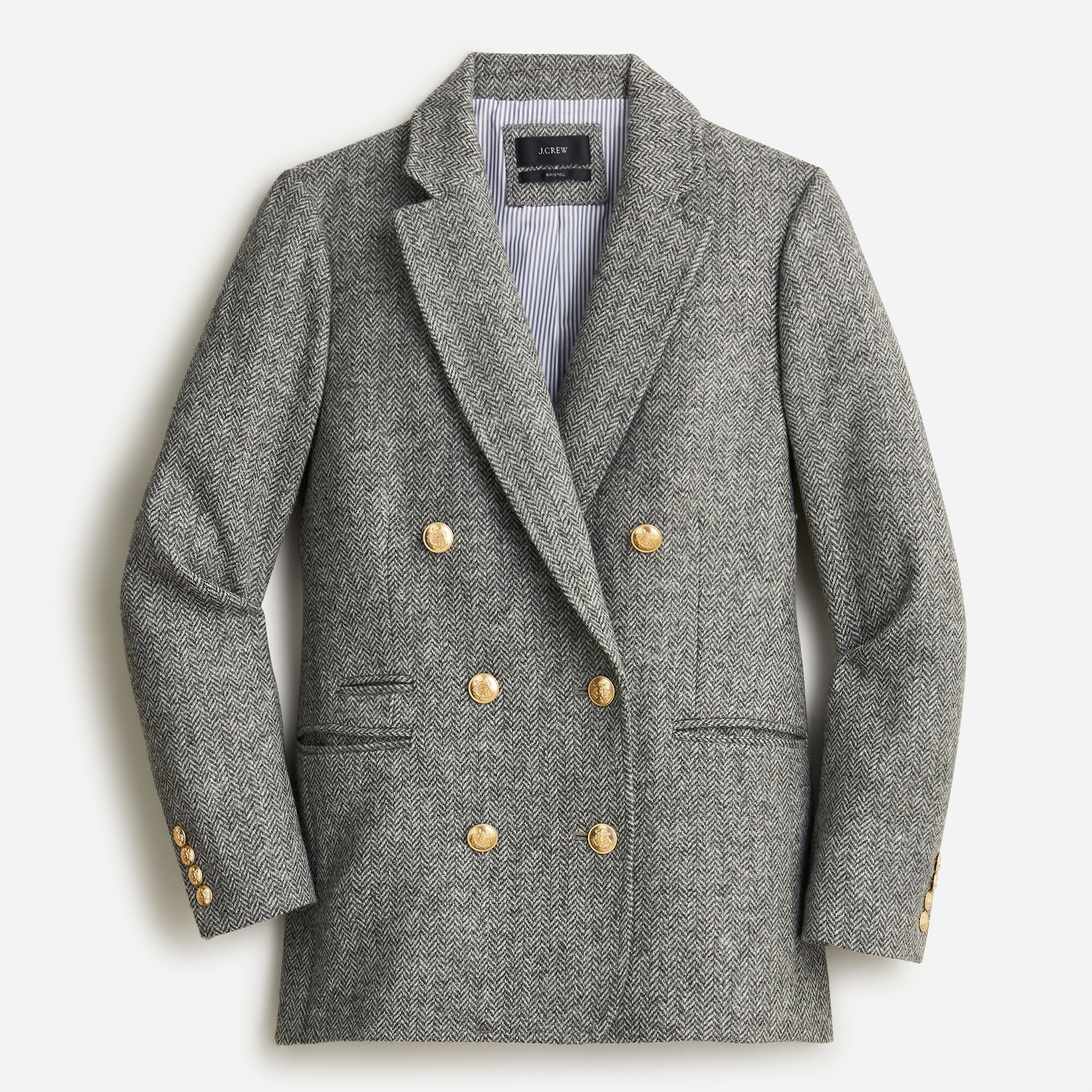 Bristol Blazer In Graphite Herringbone Wool For Women | J.Crew